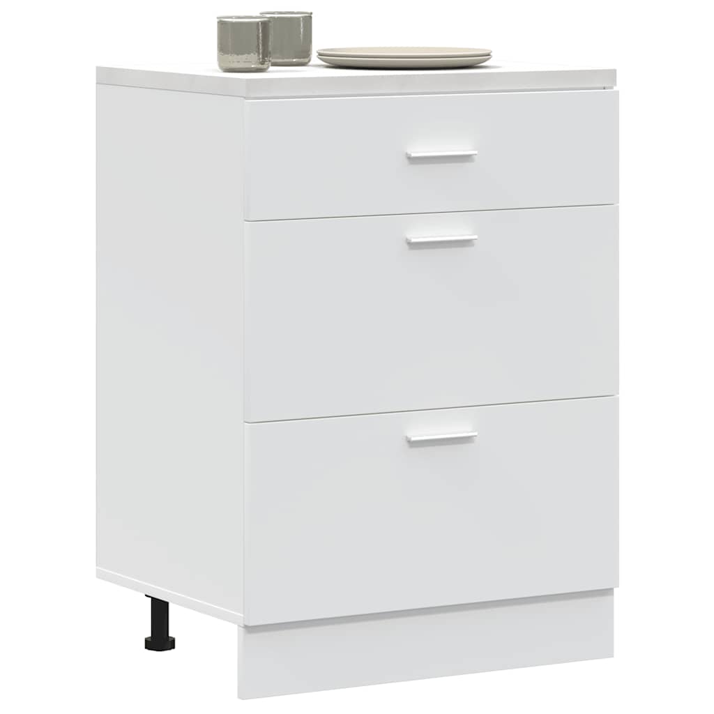 Image of Vidaxl "" White Wooden Material Kitchen Base Cabinet, Sink Base Cabinet, Kitchen Cabinet, Storage Cabinet, Base Cabinet For Kitchen, Kitchen Unit