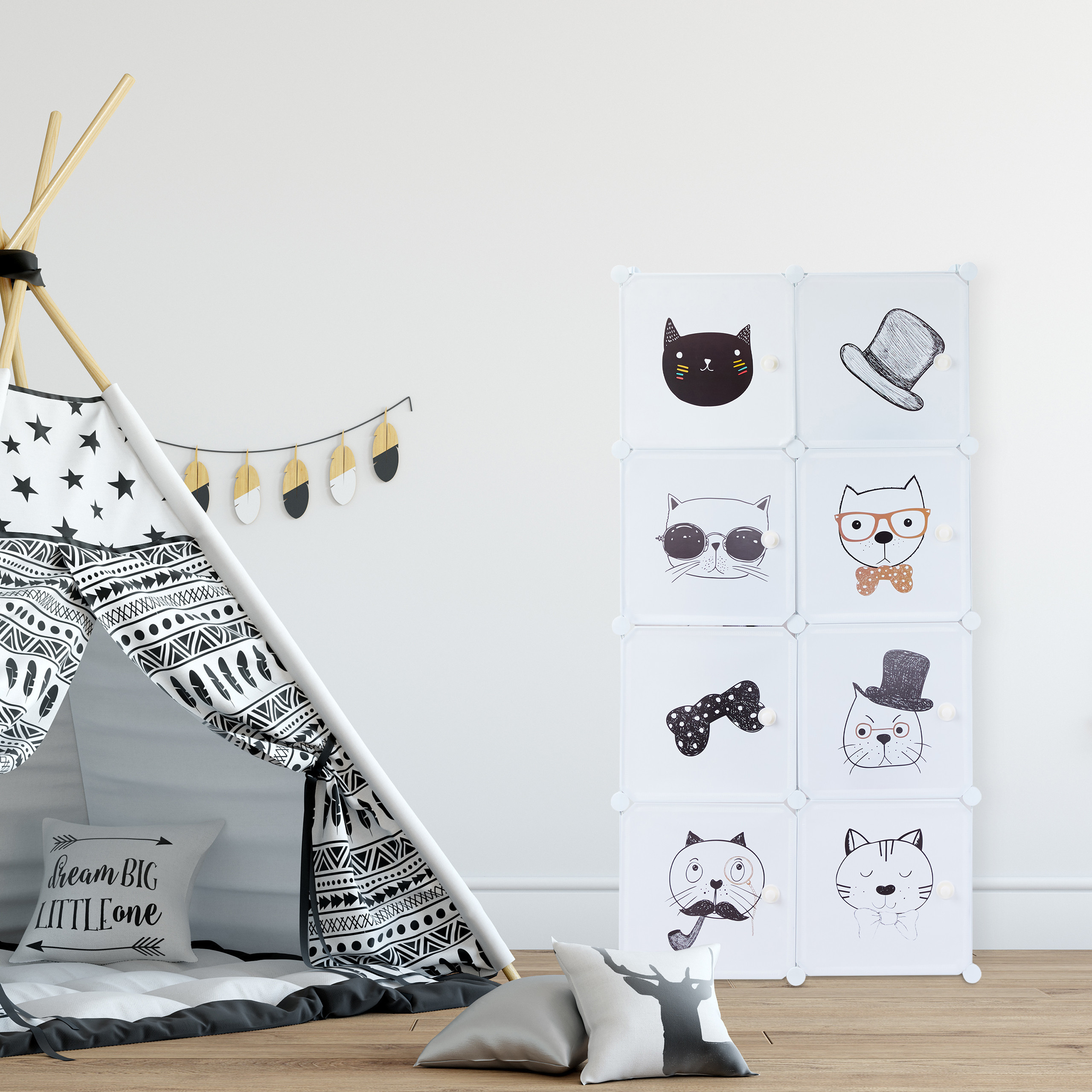 Plug-In Shelf Unit for Cats in White