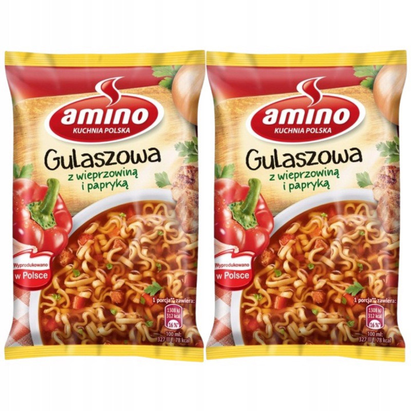 Amino Instant Goulash Soup With Pork And Peppers 59 G X 2 Pieces
