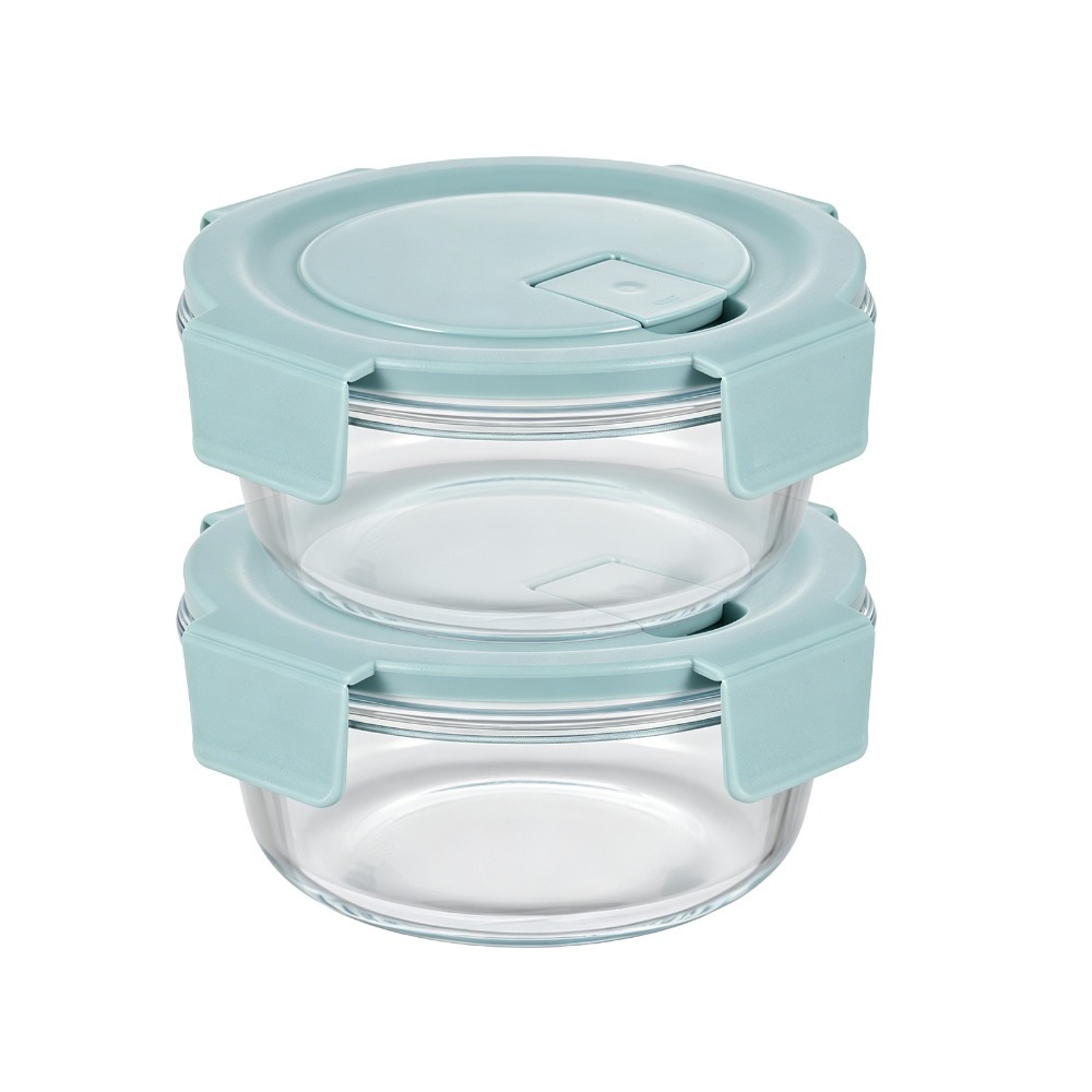 TEMU 2 Pack Airtight Glass Storage Boxes Reusable Food Containers With Lids For Kitchen Meal Prep