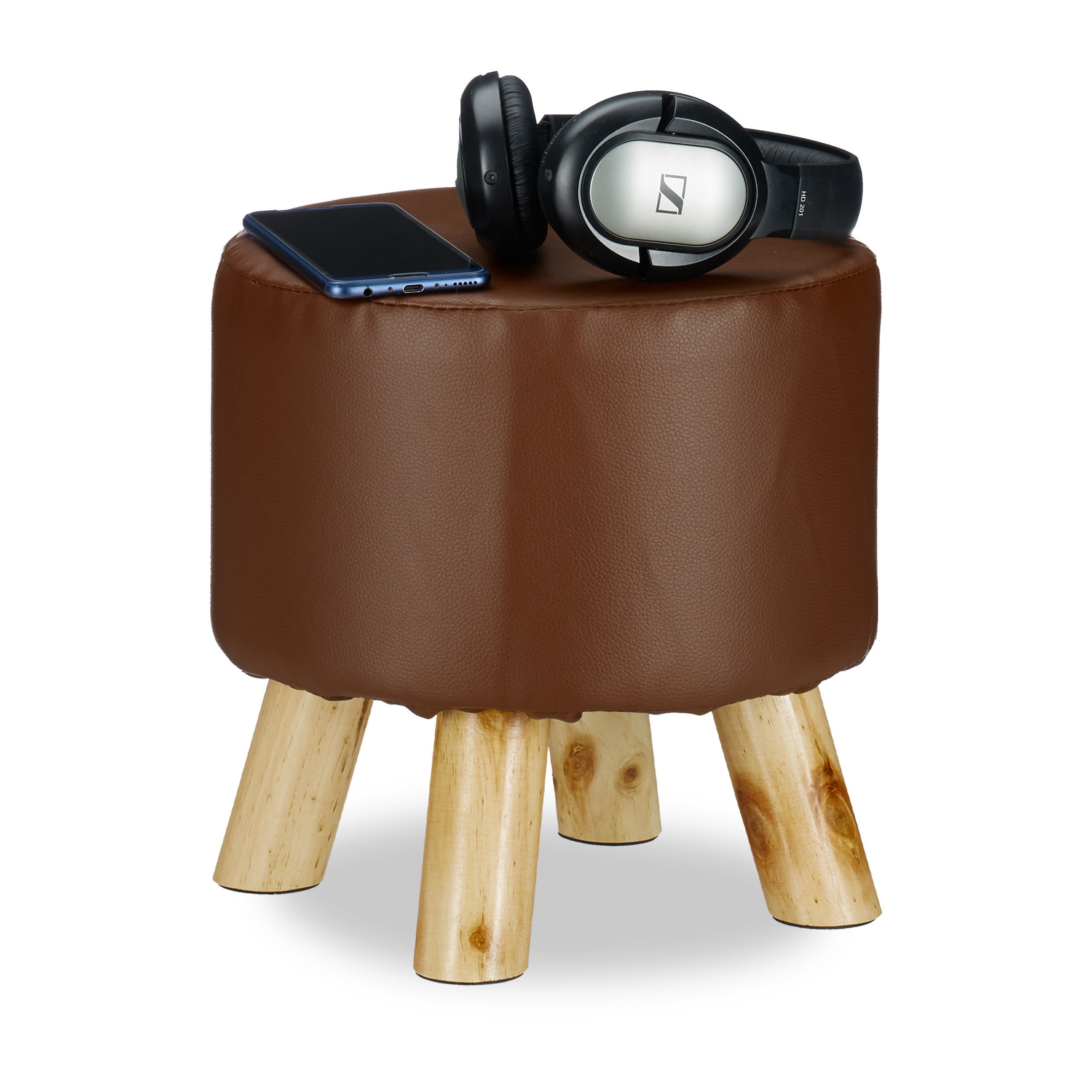 Stool In Brown - (h)30 X Ø30 Cm