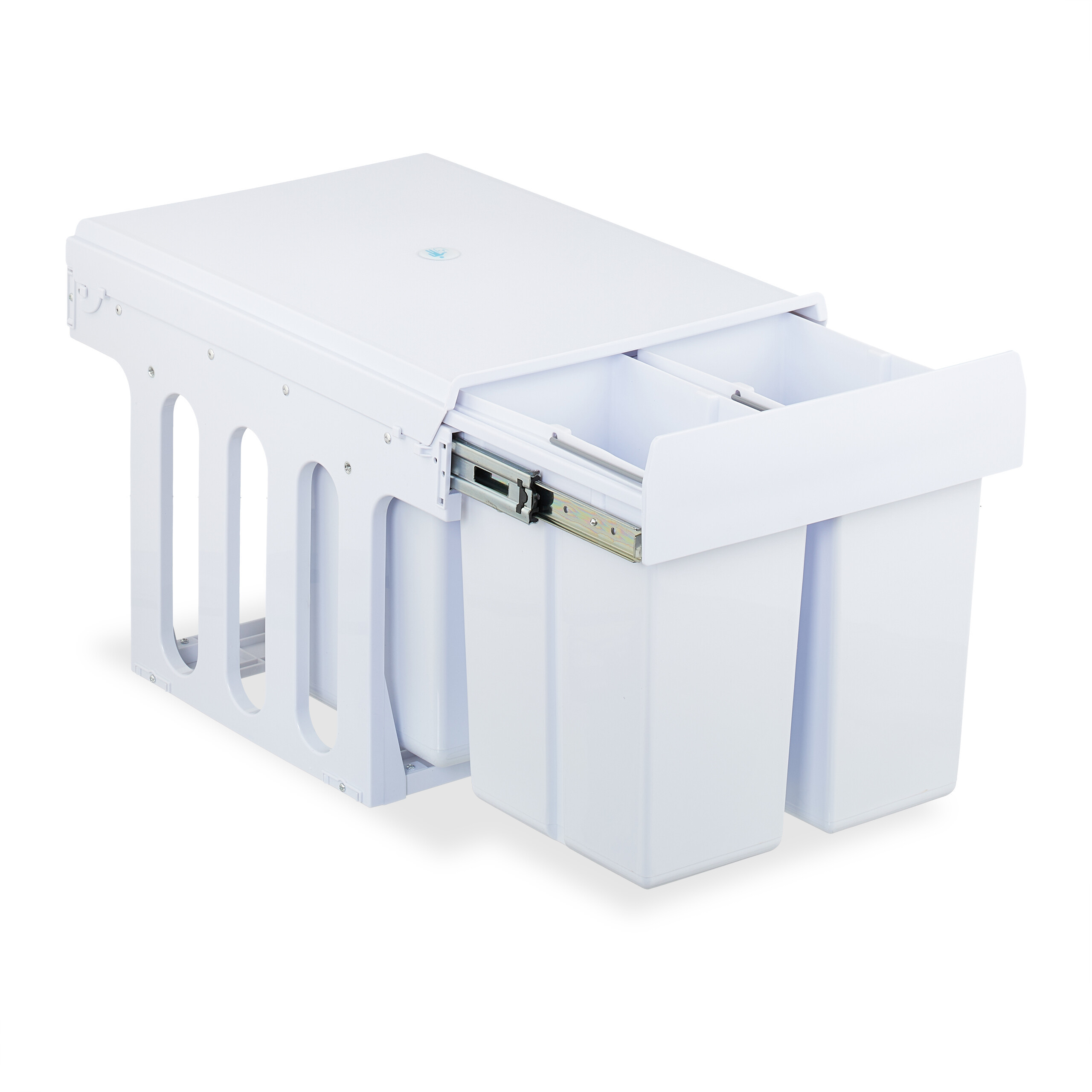 Built-in Trash Can In White - L