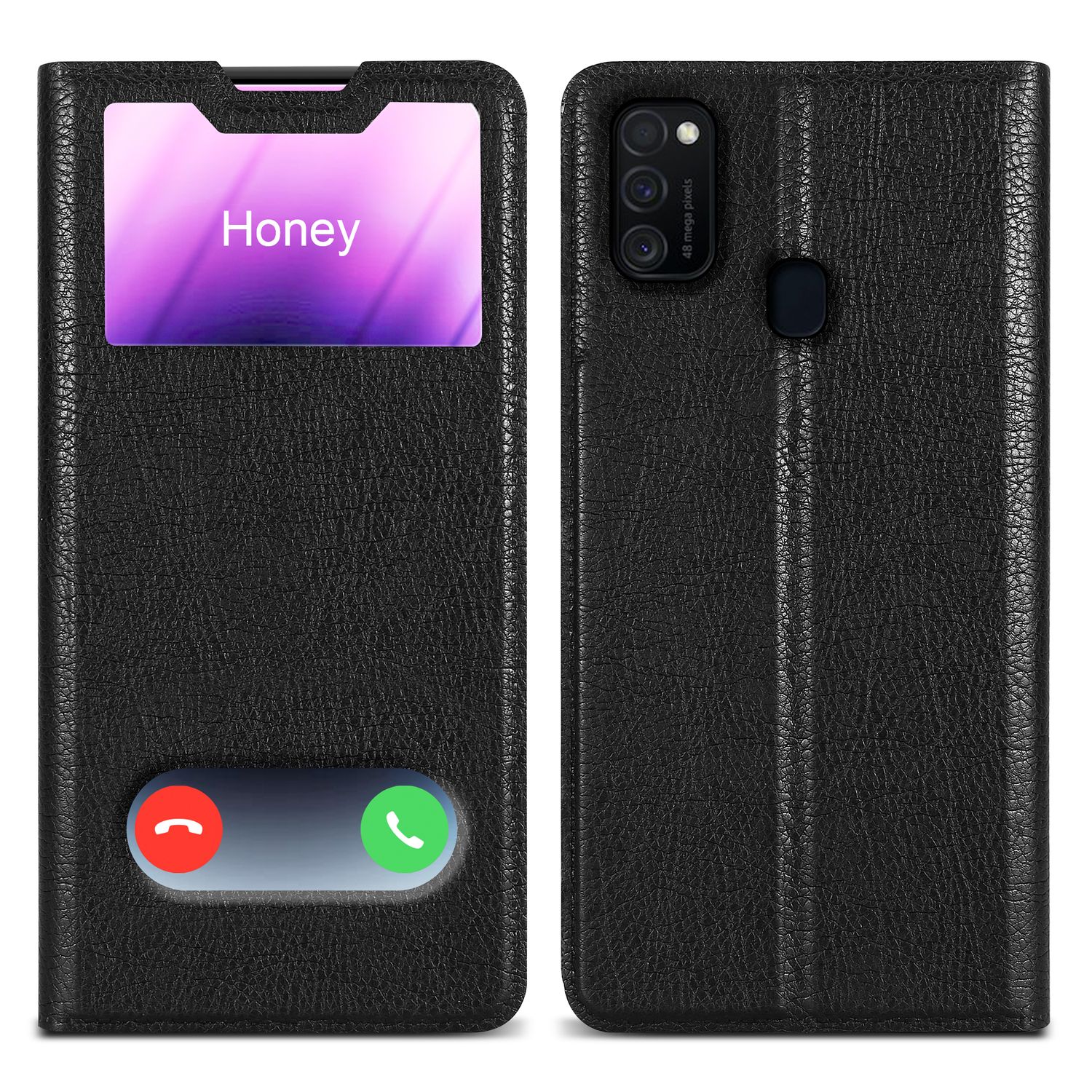 Case Compatible For Galaxy M21 / M30s Protective Cover With Magnetic Closure, Stand Function And 2 Viewing Windows Flip Case Cover Phone Case Folding Case Book Bag
