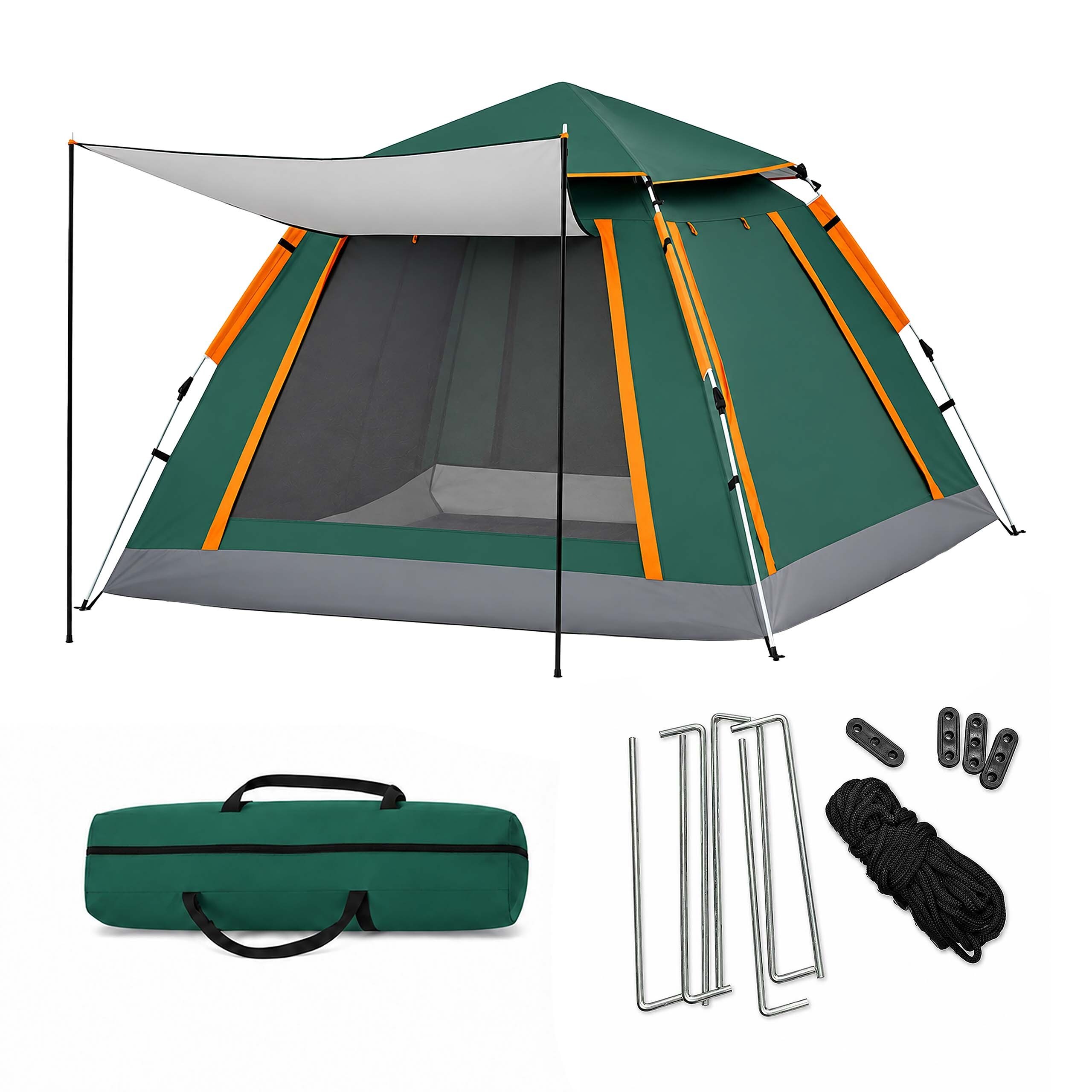 Dark Green Camping Tent - (w)240 X (h)155 X (d)240 Cm
