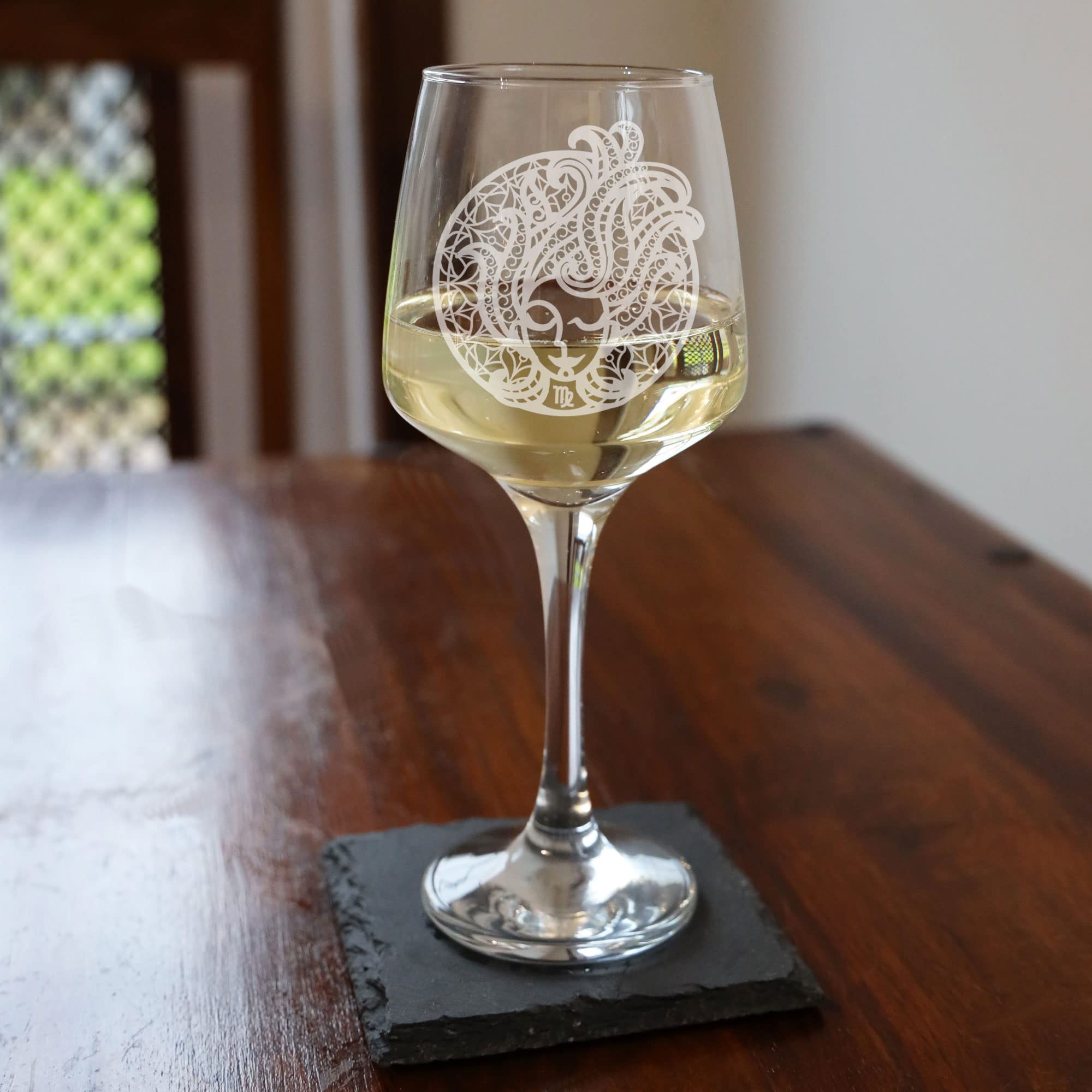 Personalised Virgo Star Sign Engraved Wine Glass, Gift