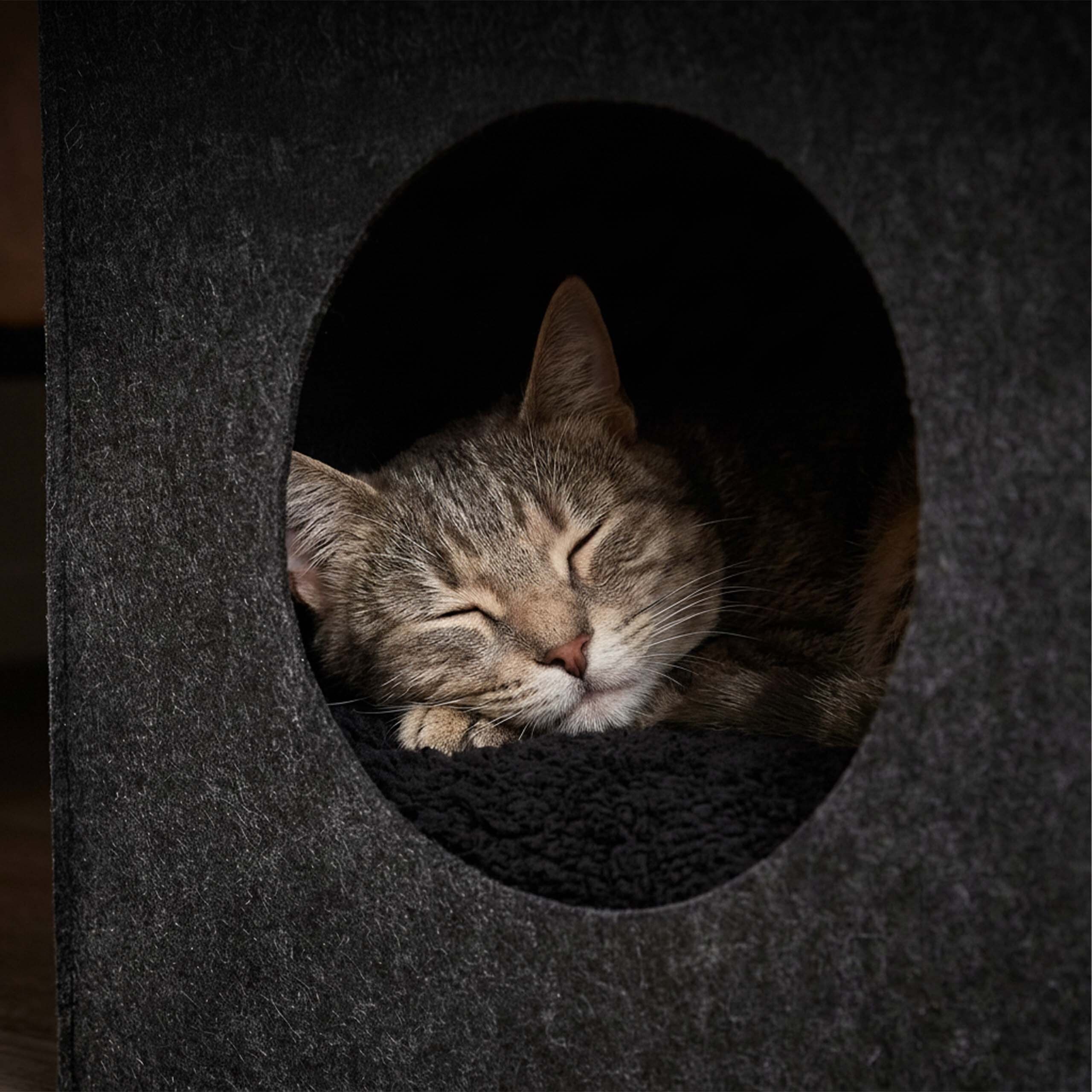Grey Felt Cat Cave, 33cm W x 33cm H x 37cm D