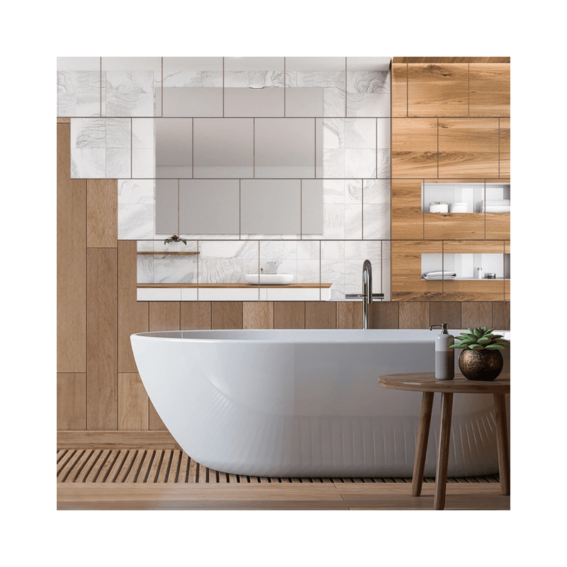 TEMU Set Of 4 Self-adhesive Mirror Films, Glass-free, Reflective Effect, 30x30cm