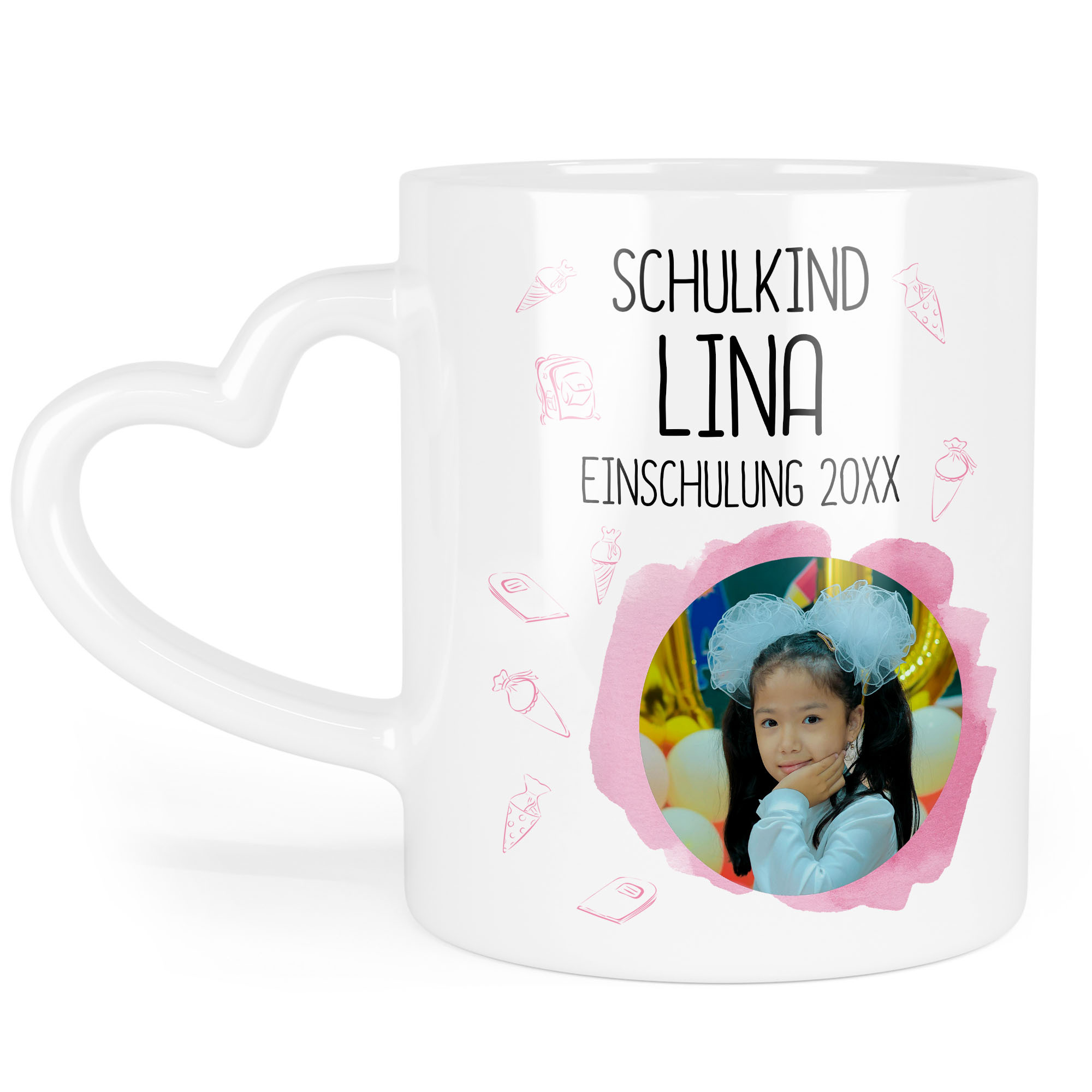 Photo Cup School Child 2026 Girl, Photo Cup Personalized With Picture & Name, Gift 1st School Day For First Graders - Ceramic Cup Mug