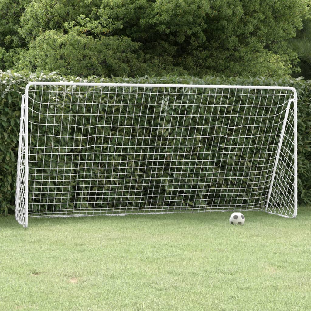 Image of Vidaxl Soccer Goal With Net For Adults And Kids, Football Training Net, Garden Soccer Goal, White, 366x122x182 Cm, Steel