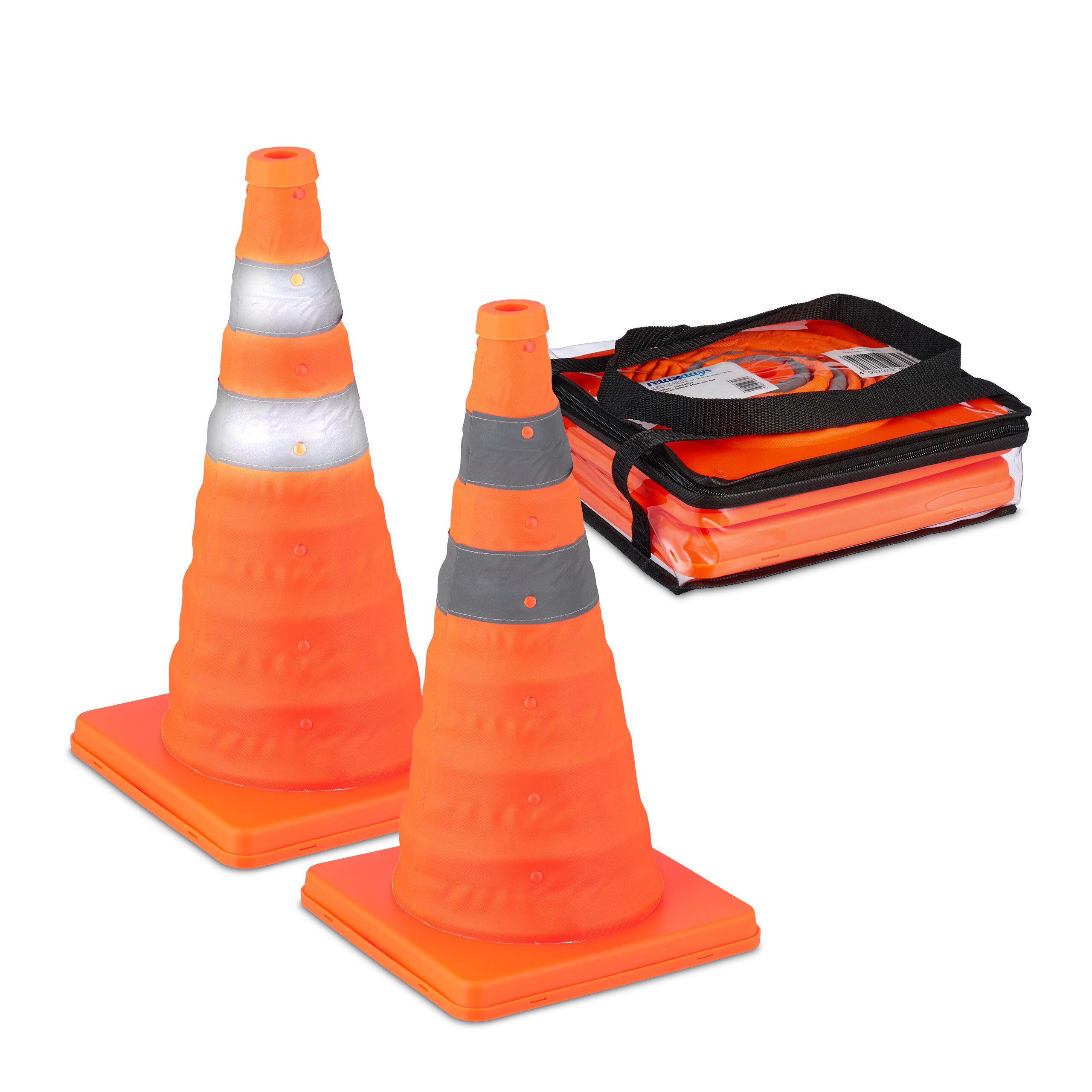 2 X Pylon In Orange/ Silver - (w)24.5 X (h)45 X (d)24.5 Cm