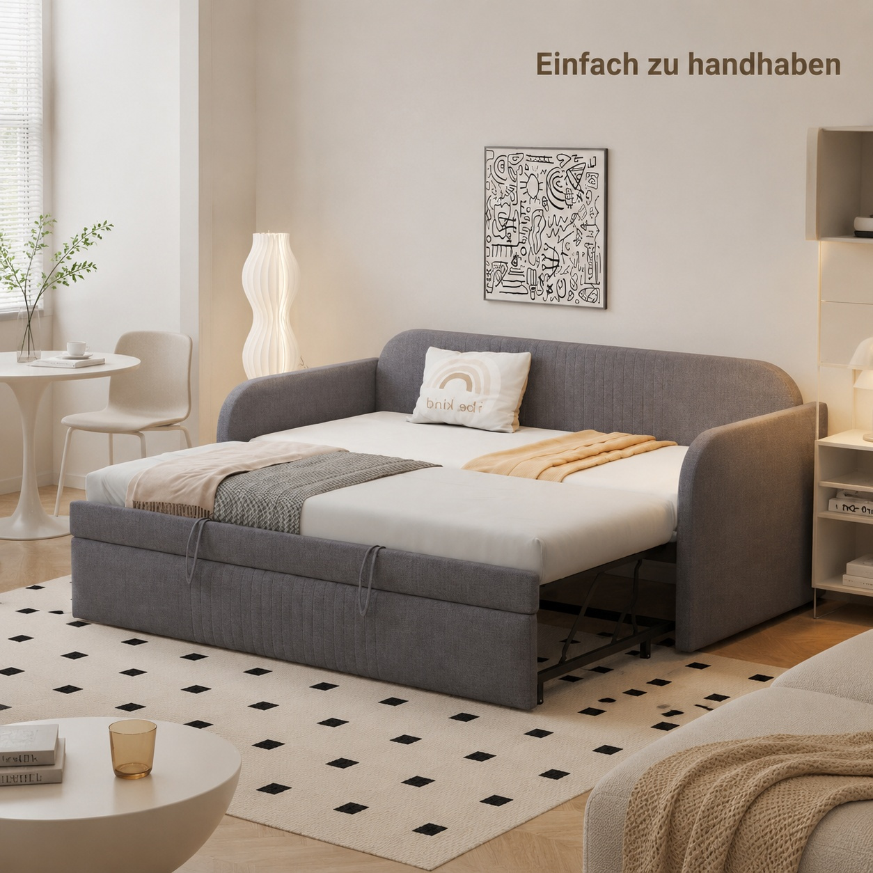 90/180x190 Cm, Extendable 2-in-1 Velvet Sleeper Sofa, Multifunctional Sofa For Small Apartments And Guest Rooms