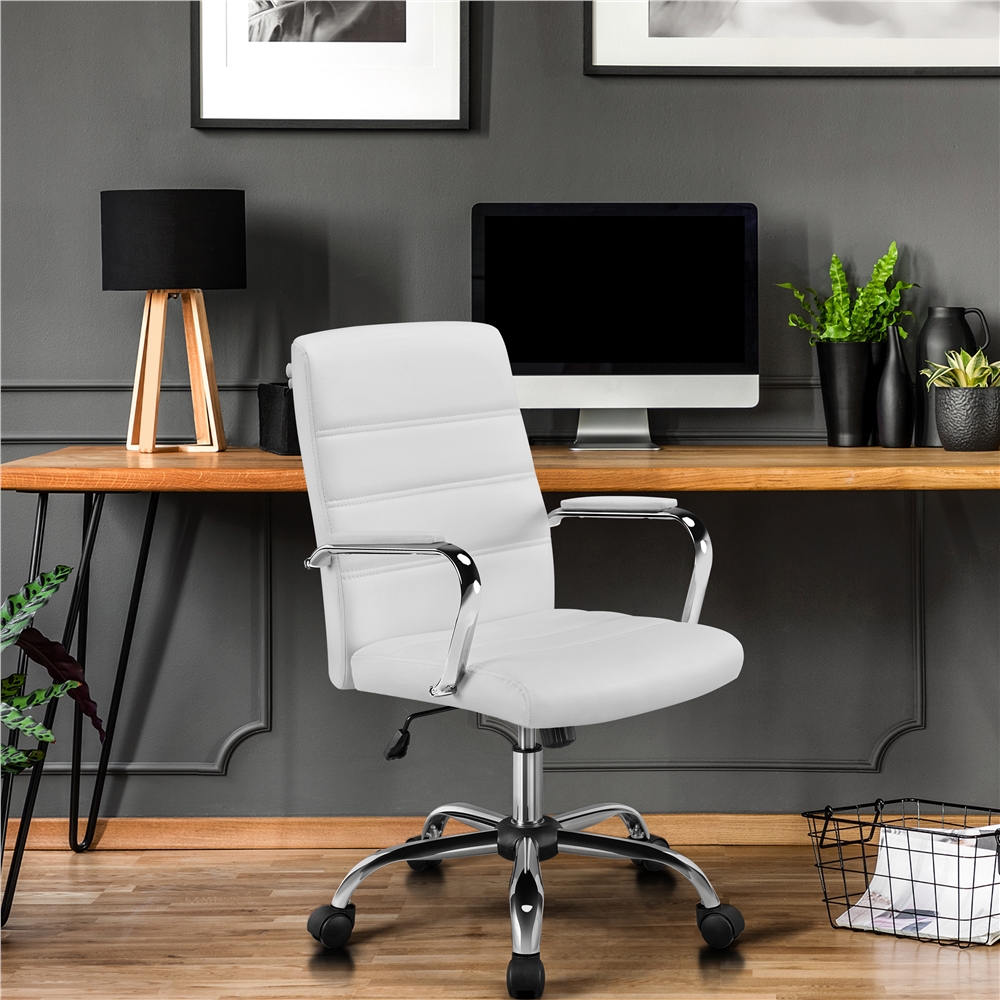 Costoffs Office Chair With Medium Backrest Ergonomic Desk Chair Swivel Chair Executive Chair Wheels Office Stool Work Chair