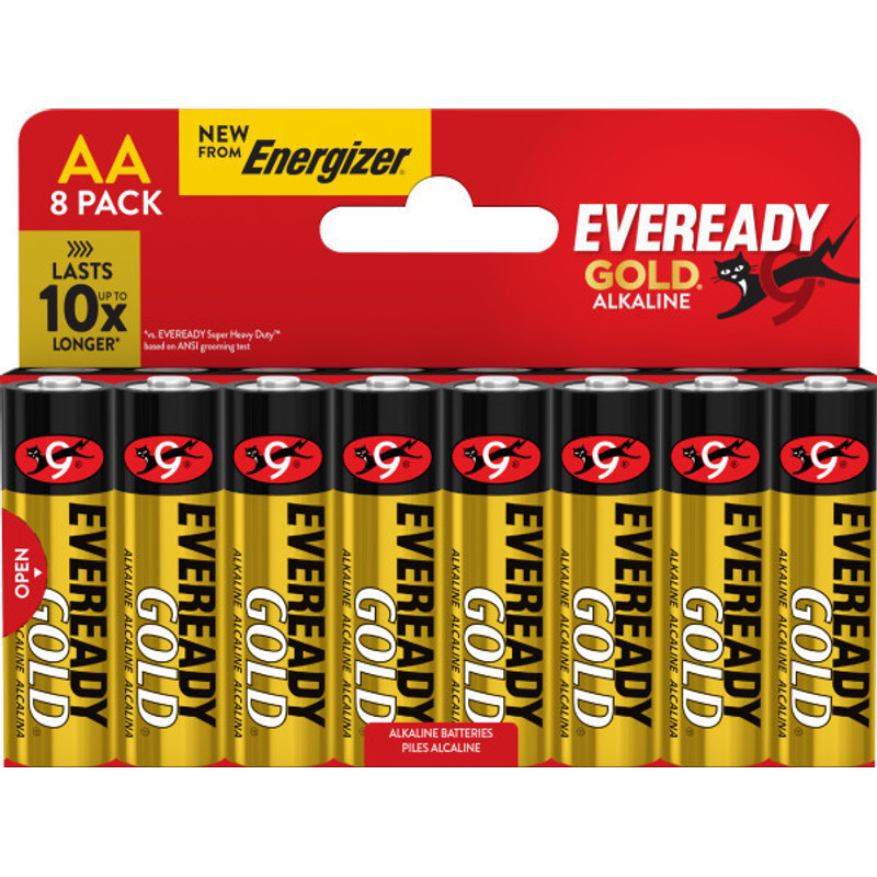 TEMU Gold Aa Alkaline Batteries, Pack Of 8
