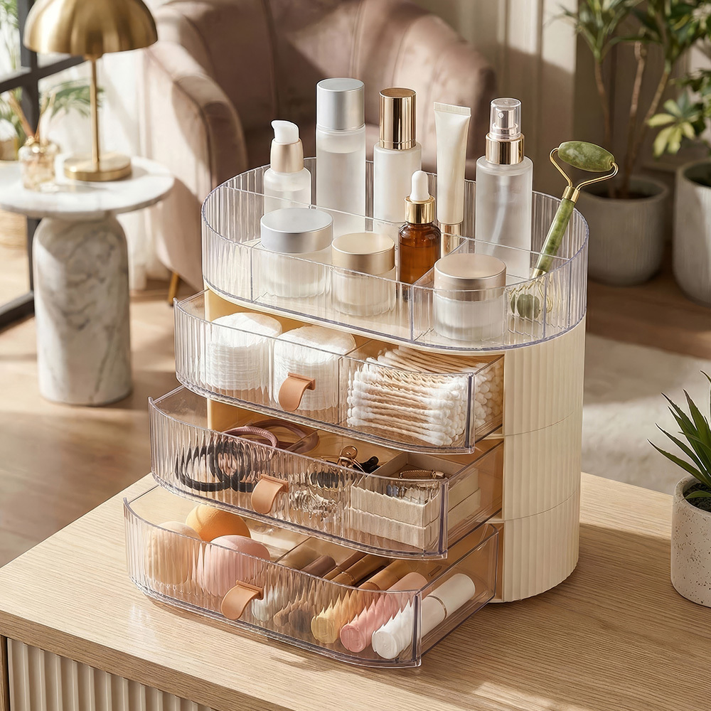 Stackable Display Vanity Organiser with 3 Drawers