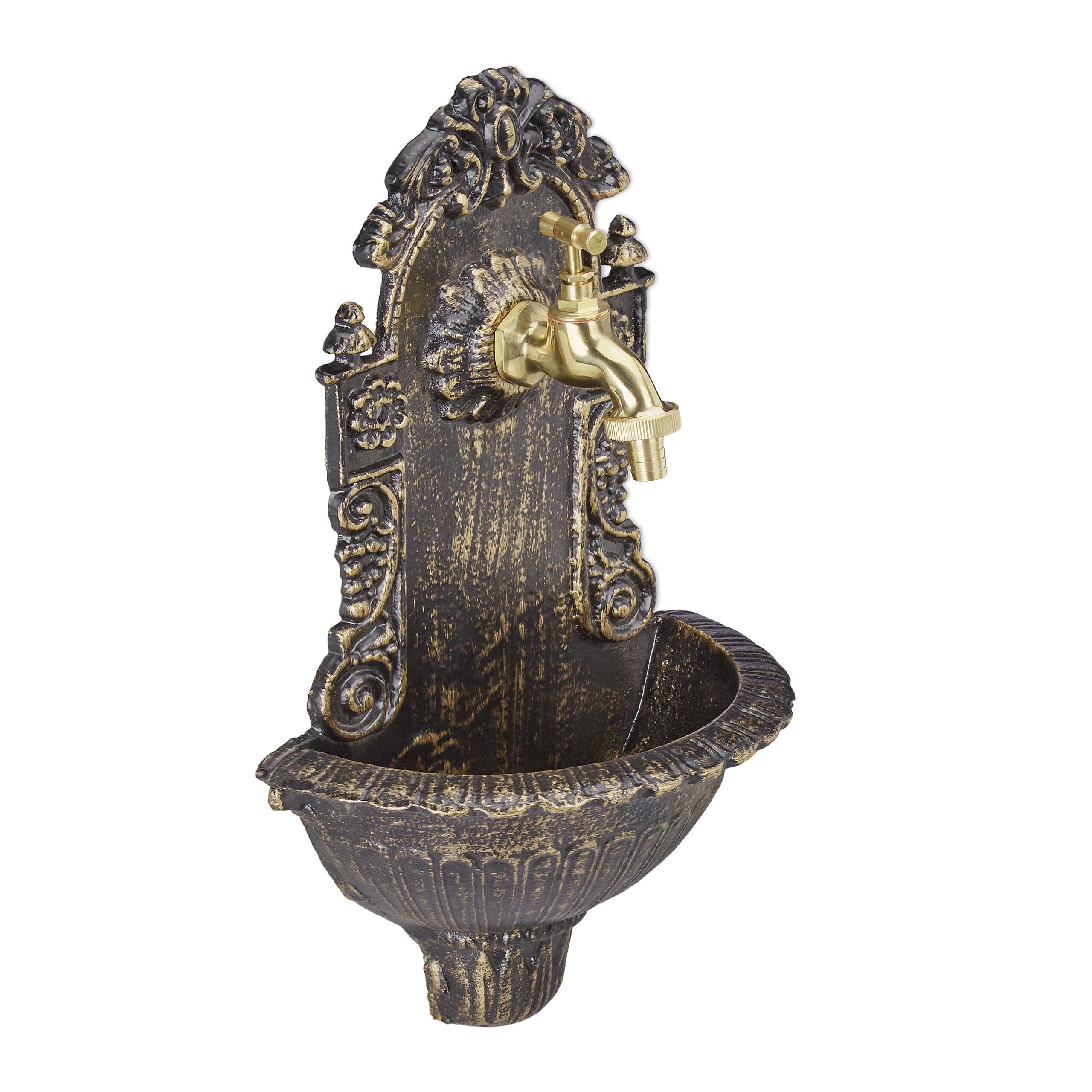 Wall Fountain In Black - (w)24.5 X (h)40 X (d)13 Cm