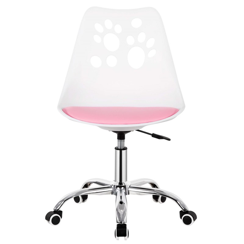 TEMU Children' Chair With Wheels, Adjustable Height, Soft Seat, Ergonomic Backrest, Gas Lift, And White, , Youth Furniture, Student Room Equipment,