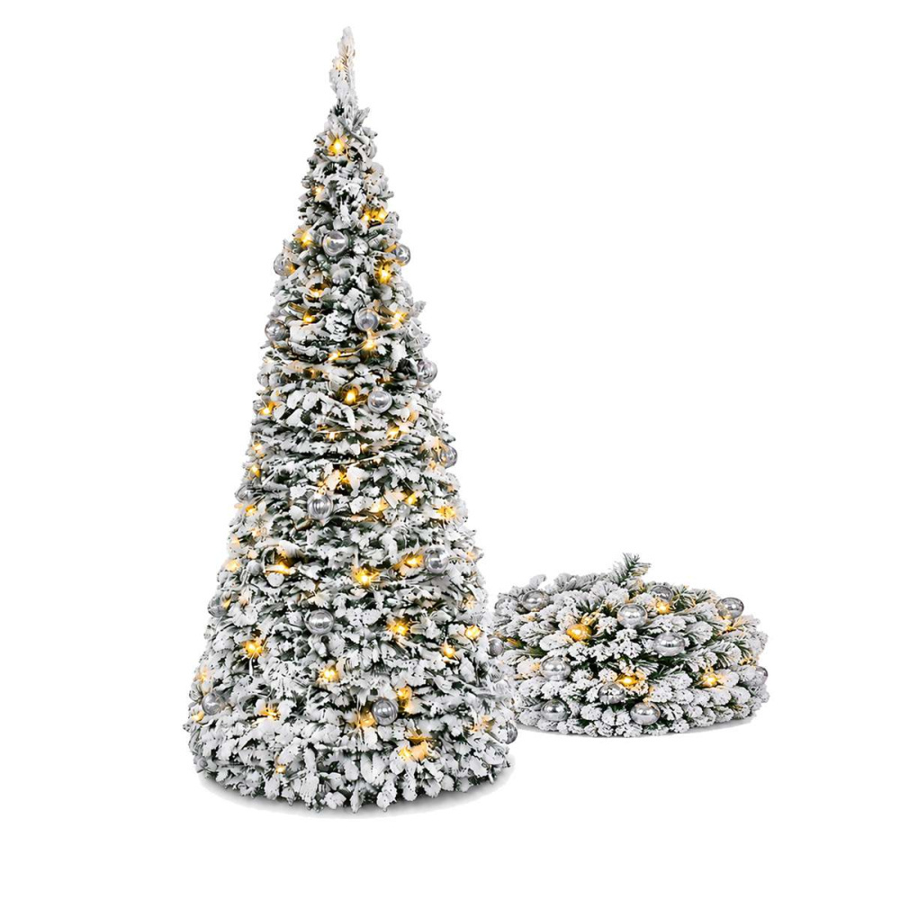 TEMU Árbol de Navidad Pop Up con Bolas Decorativas – Árbol Navideño Artificial de Montaje Rápido para Decorar , Oficinas y Escaparates, Ideal para un