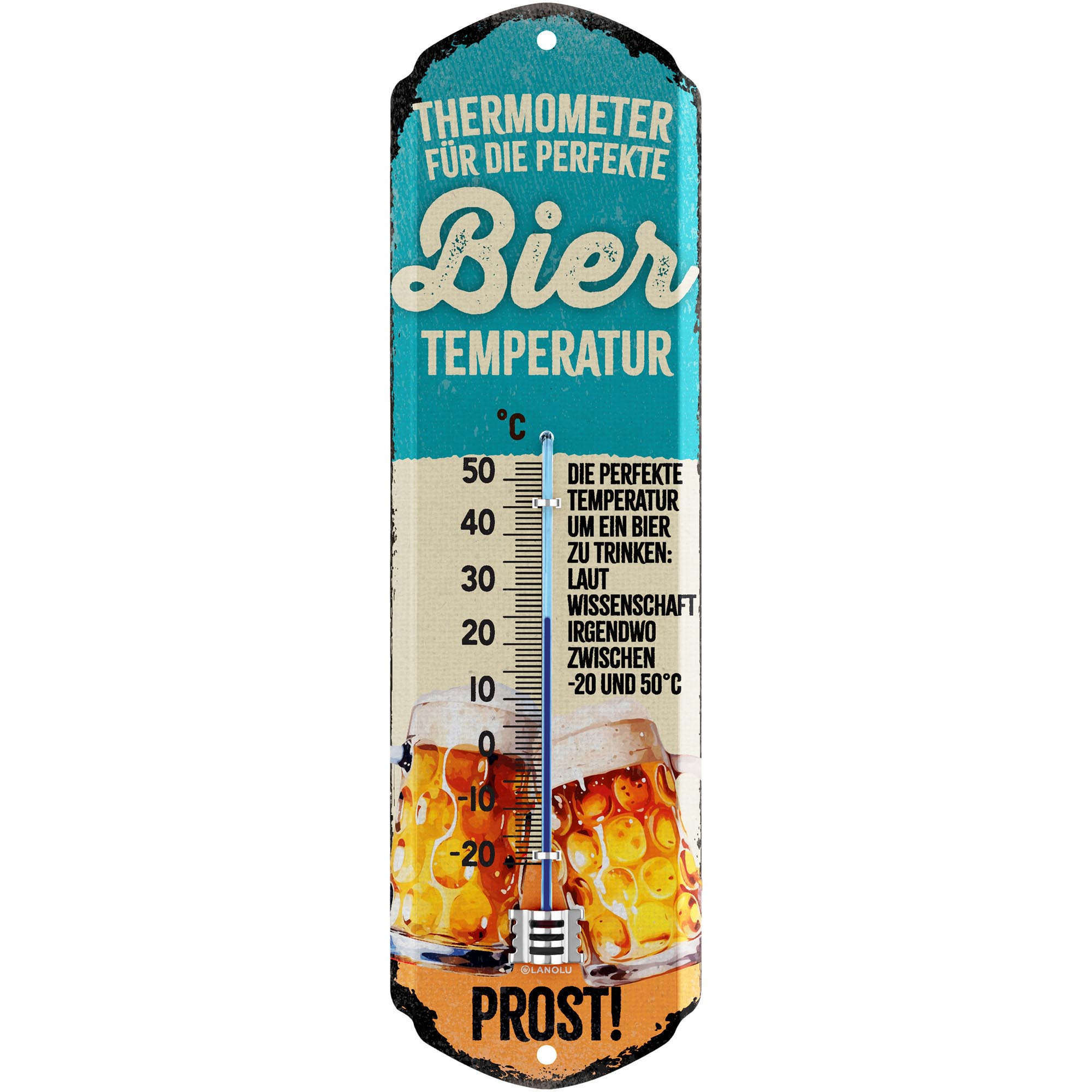 Image of Beer Thermometer – Funny Metal Sign, Retro Wall Thermometer For Bar, 8x28 Cm