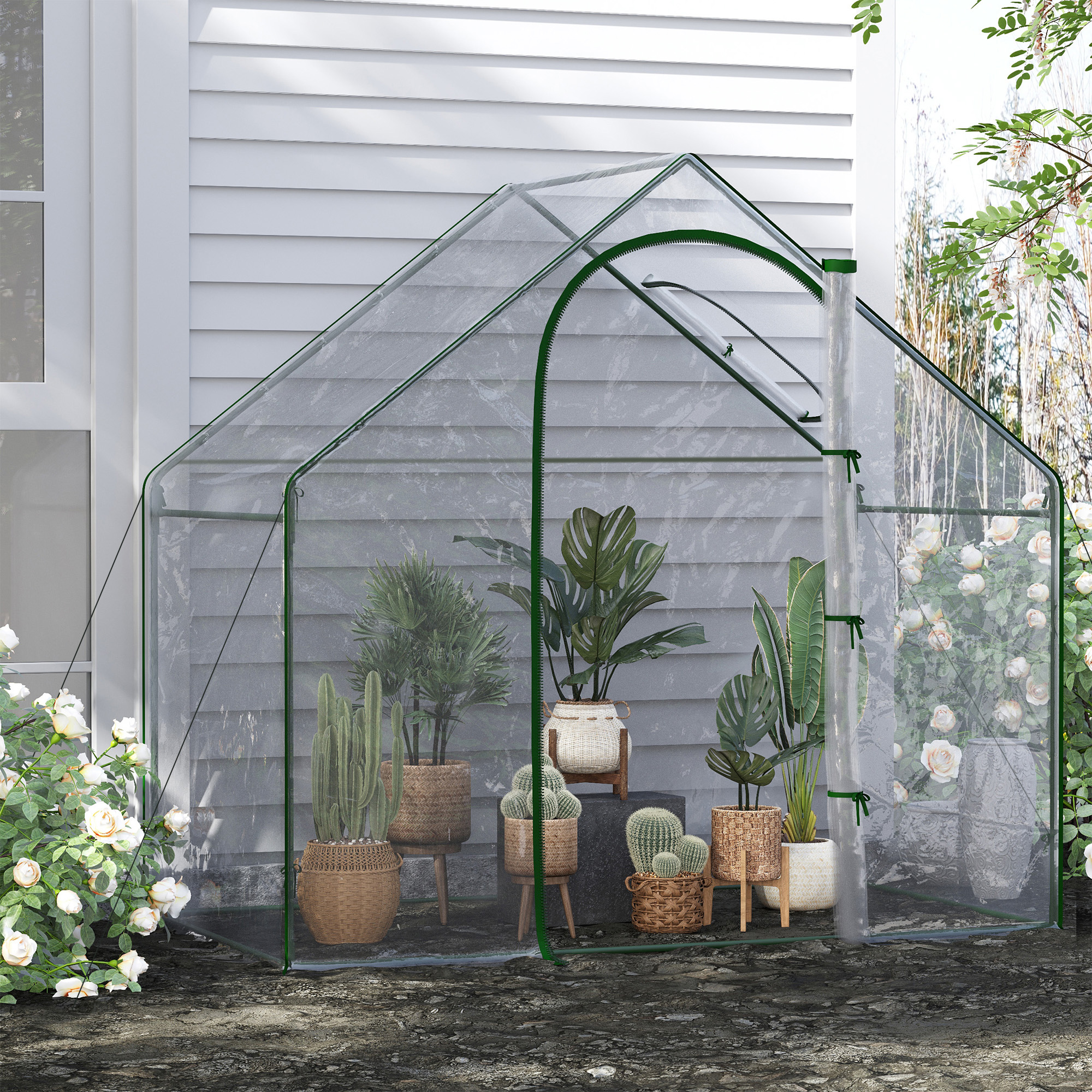 Image of Greenhouse With Remote Window, Roller Shutter, Winter-resistant Film Greenhouse Made Of Steel, Greenhouse For Balcony, Garden, 180 X 100 Cm, Tomato Greenhouse For Tomatoes, Vegetables, Transparent