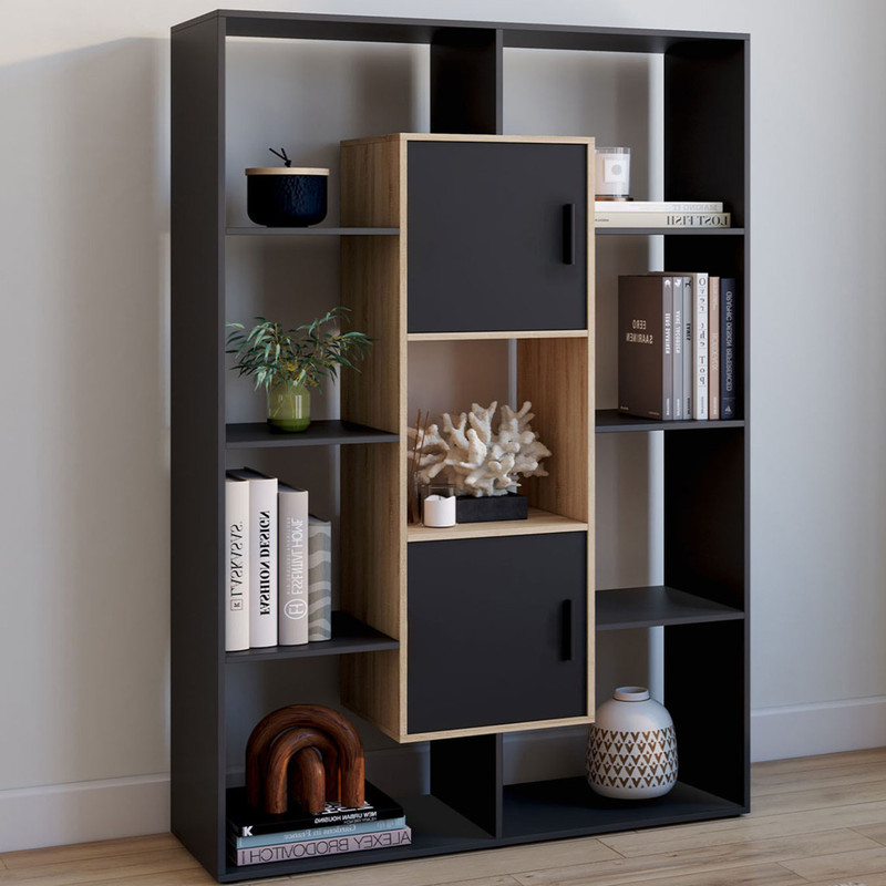 TEMU Etagère avec 11 compartiments et 2 cases noir et 143 cm