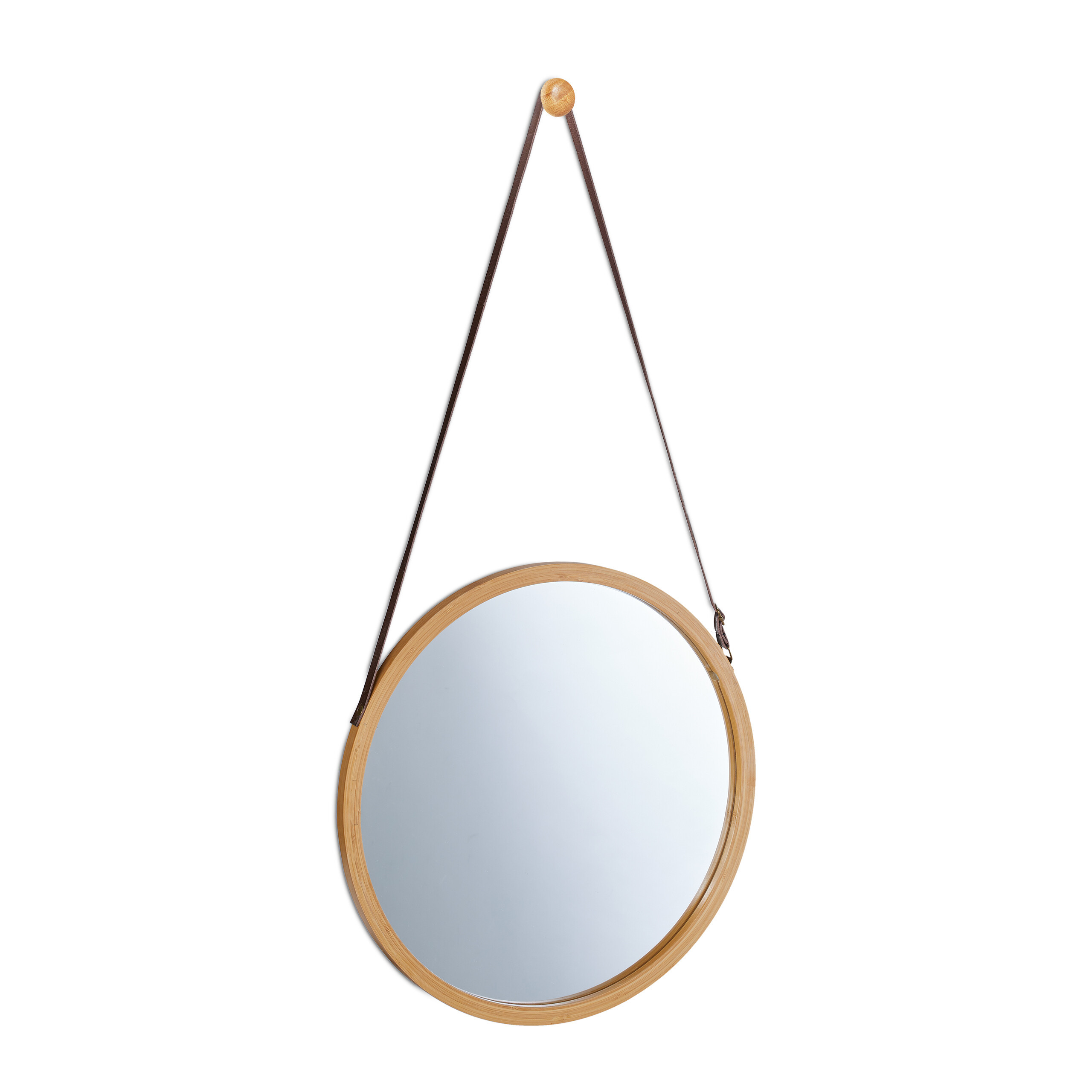 Hanging Mirror In Natural - Ø 38 Cm