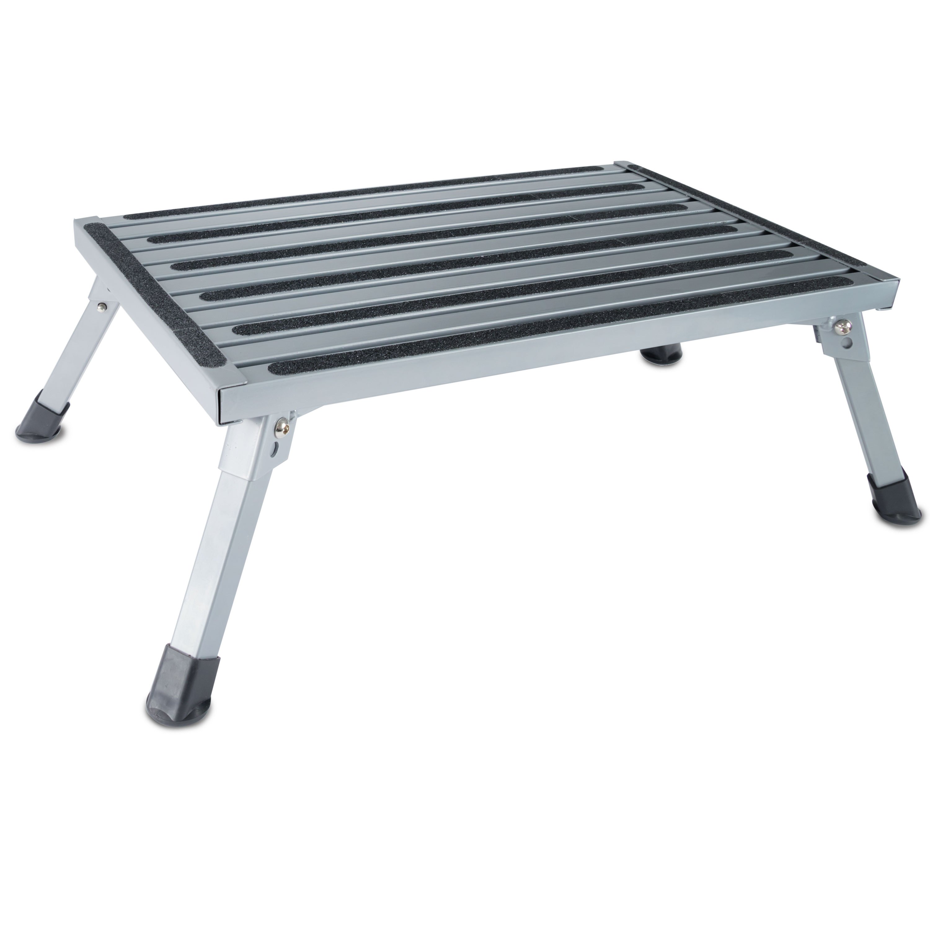 E-shop Caravan Trittstufe Klappbare 72x61x23 cm aus Stahl bis zu 150kg belastbar mit Anti-Rutsch-Trittfläche Einstiegshilfe Einzeltritt Faltbar