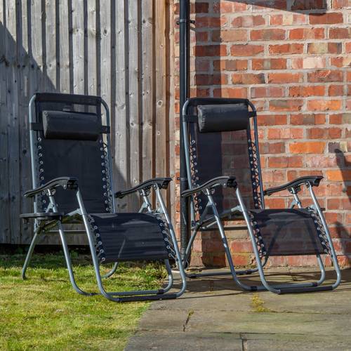 set of 2 multi gravity relaxer chair sun lounger in