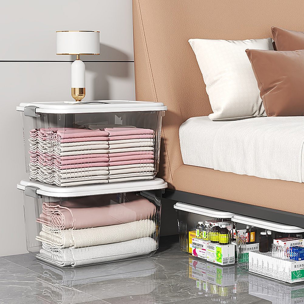 4pcs Multi-Purpose Storage Bins with Handheld Lids