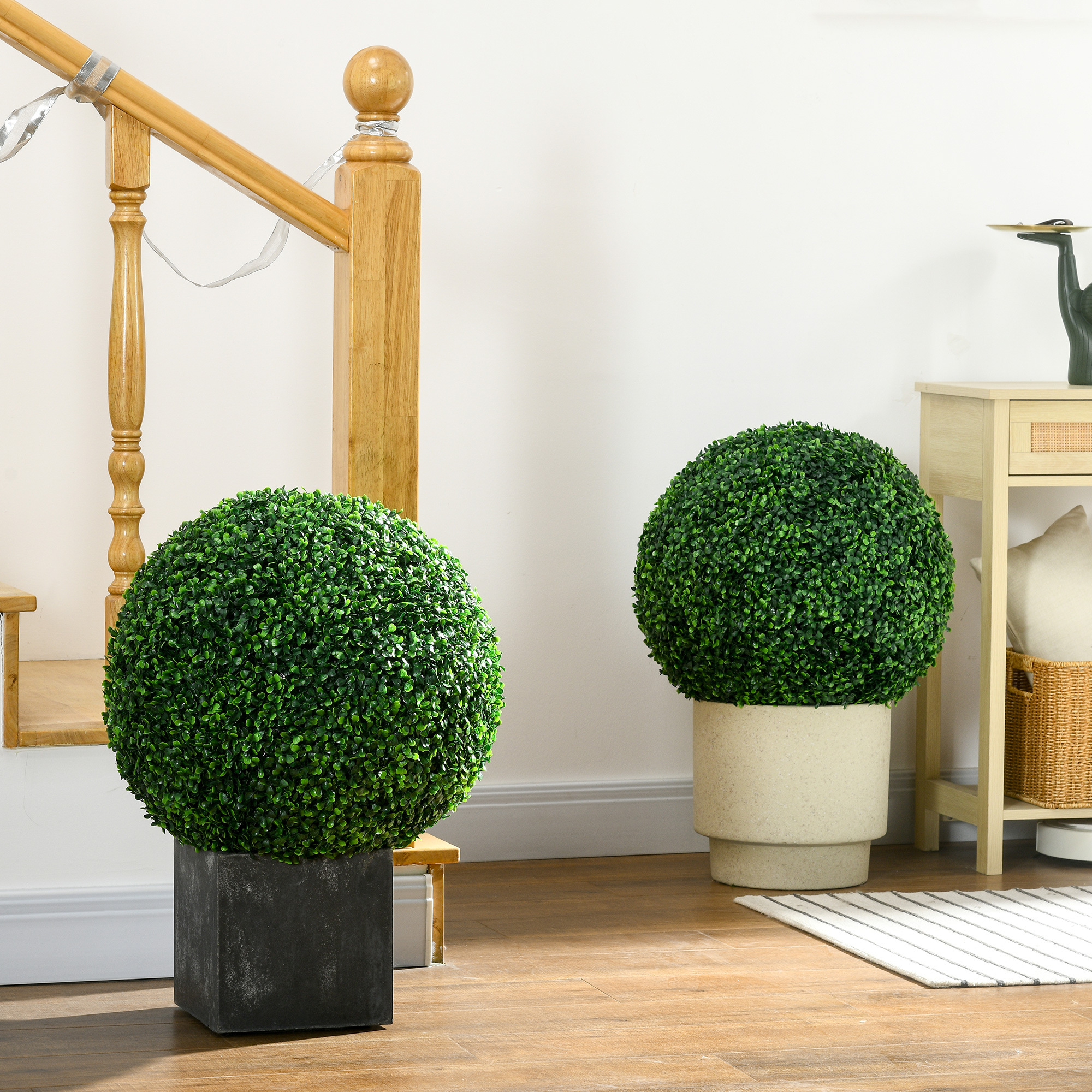 2pcs Artificial Boxwood Ball 50 Cm Artificial Plant, Plastic Artificial Plants Boxwood Ball, Fake Plant For Living Room Bedroom Office Garden Modern Decoration Gift