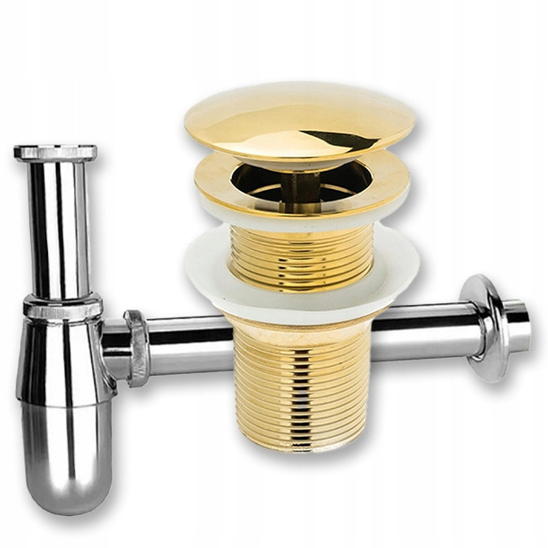 Image of Set: Click- Golden Overflow-free Stopper + Washing Sink Sihon