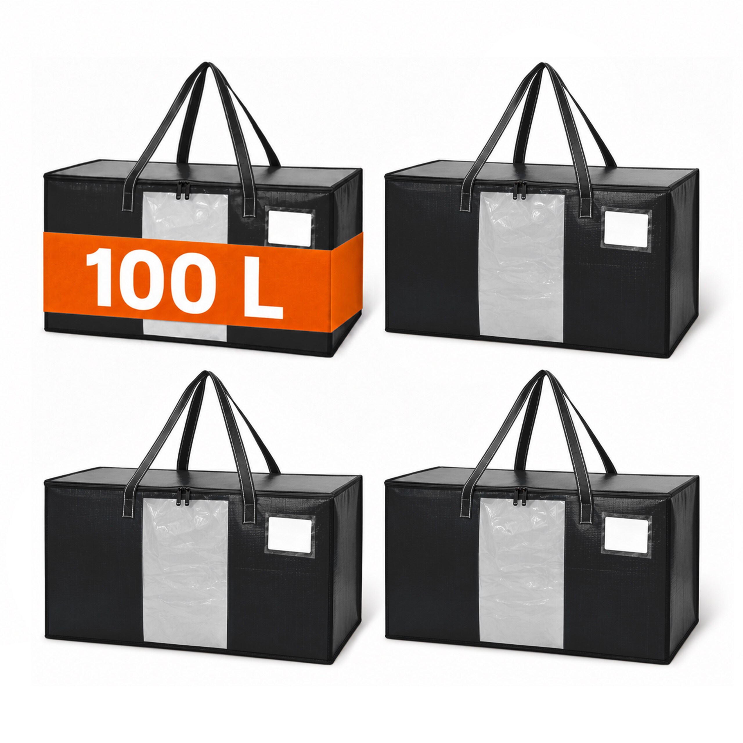 4-pack Moving Bags In Black - 100l