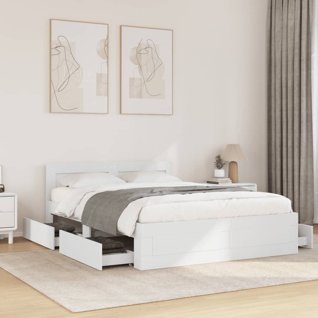 Image of Vidaxl Bed Frame Double Bed For 2 People, Bedroom Furniture