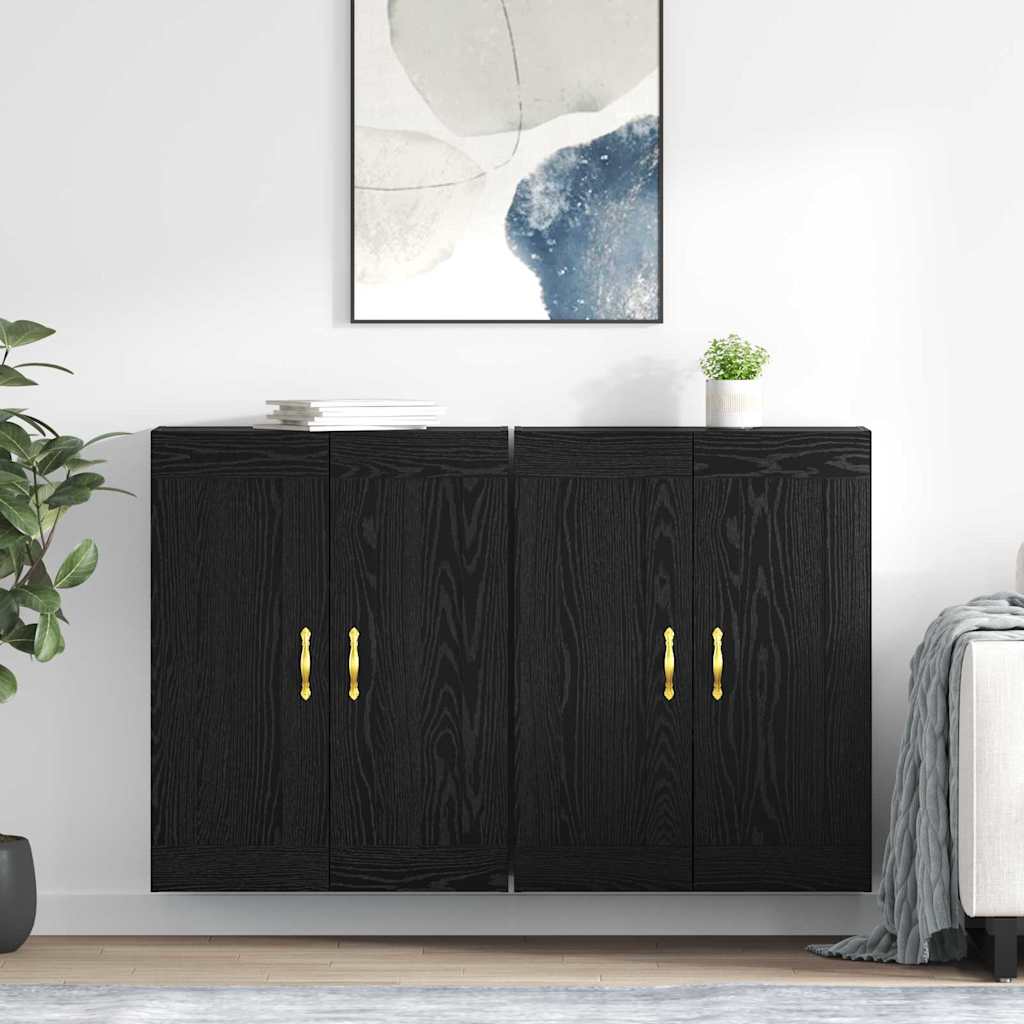 Image of Vidaxl Wall-mounted Cabinets Wall-mounted 2pcs -optic, Living Room, Modern Rectangular Shelf, Wall Shelf, Practical Storage, Space-saving Organization Inside