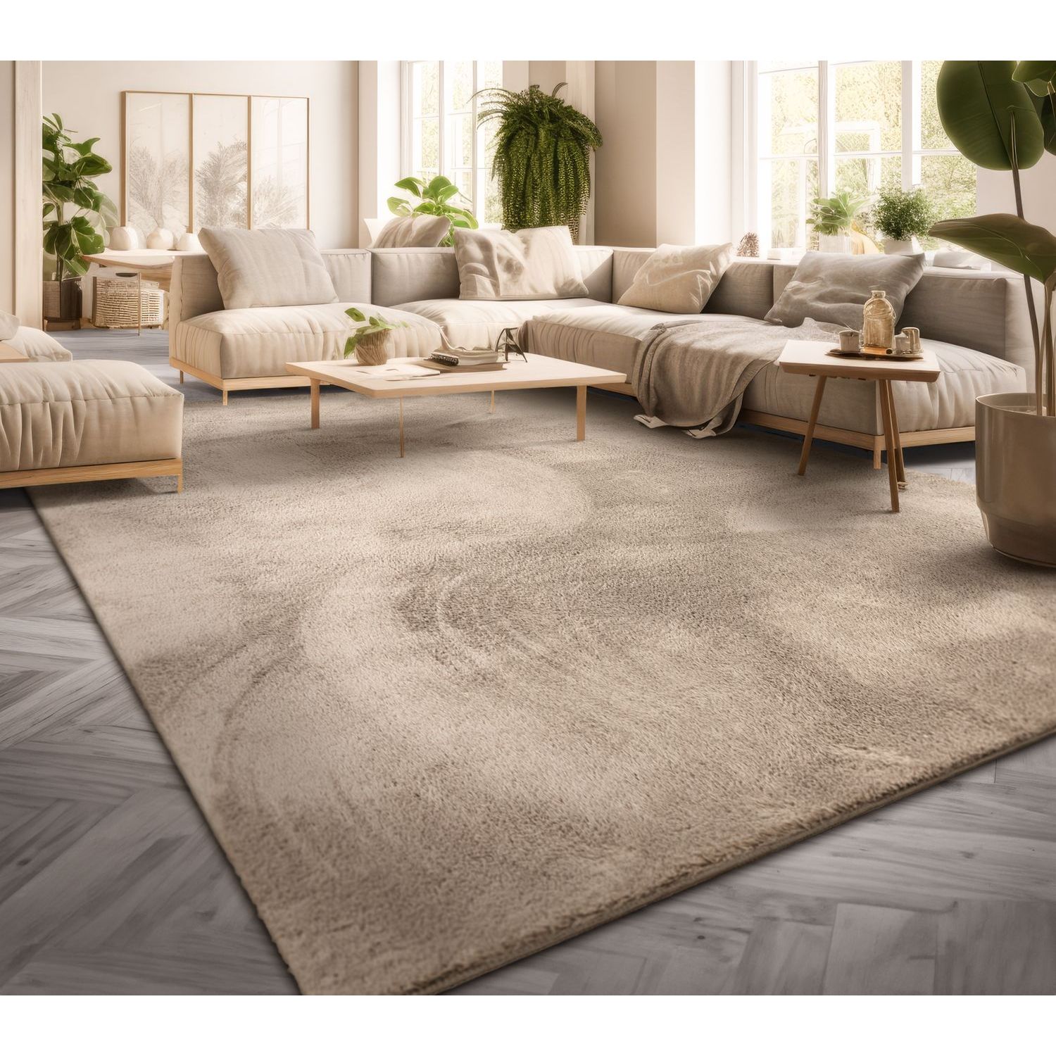 Living Room Short Pile Plain Modern Design Washable, Non Slip Stain Resistant Polyester Cloth