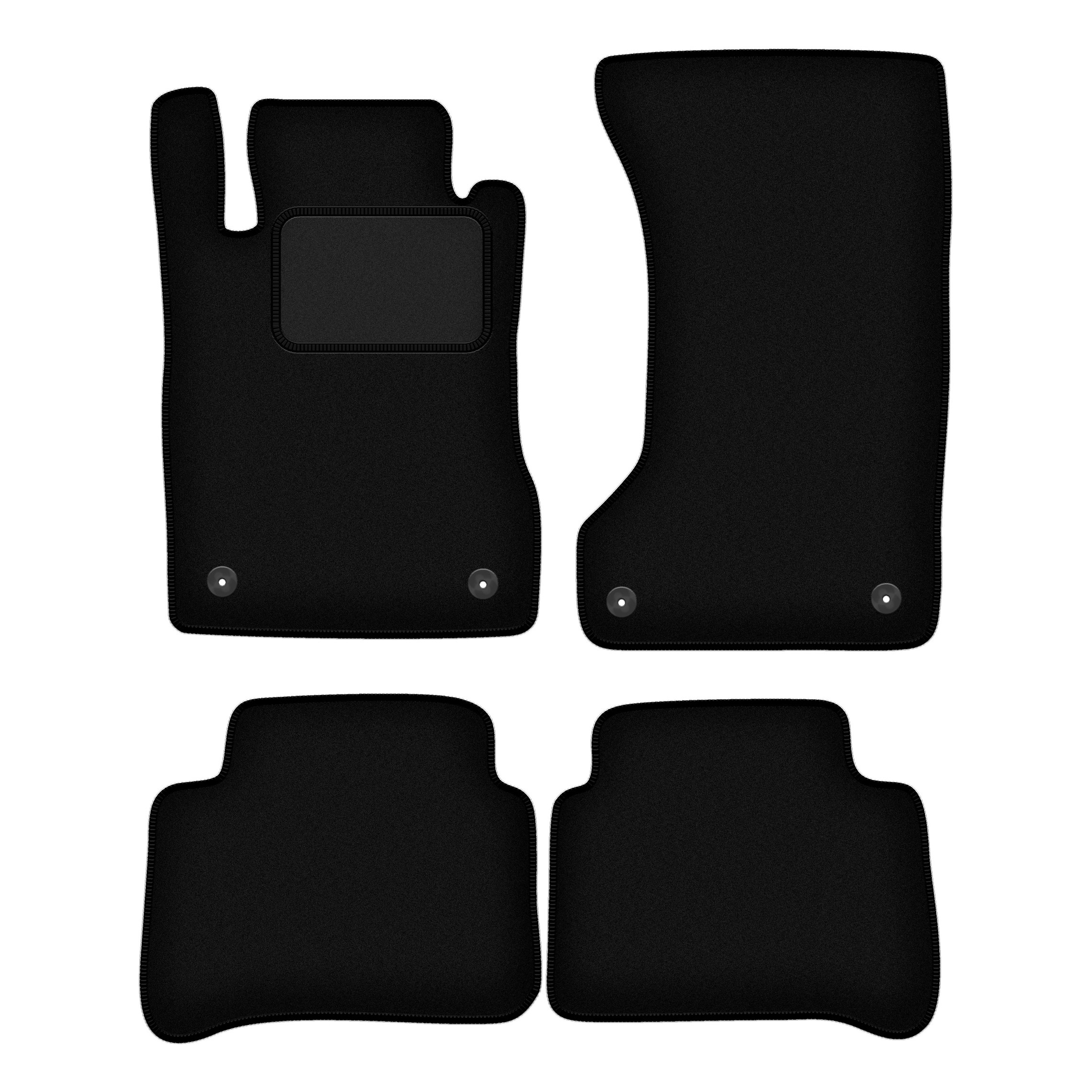 Velvet Black Car Mats For: Mercedes Sedan, Station Wagon (2003-2009)