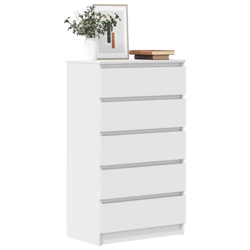 TEMU White Drawer Cabinet 60x36x103 Cm Wood Composite