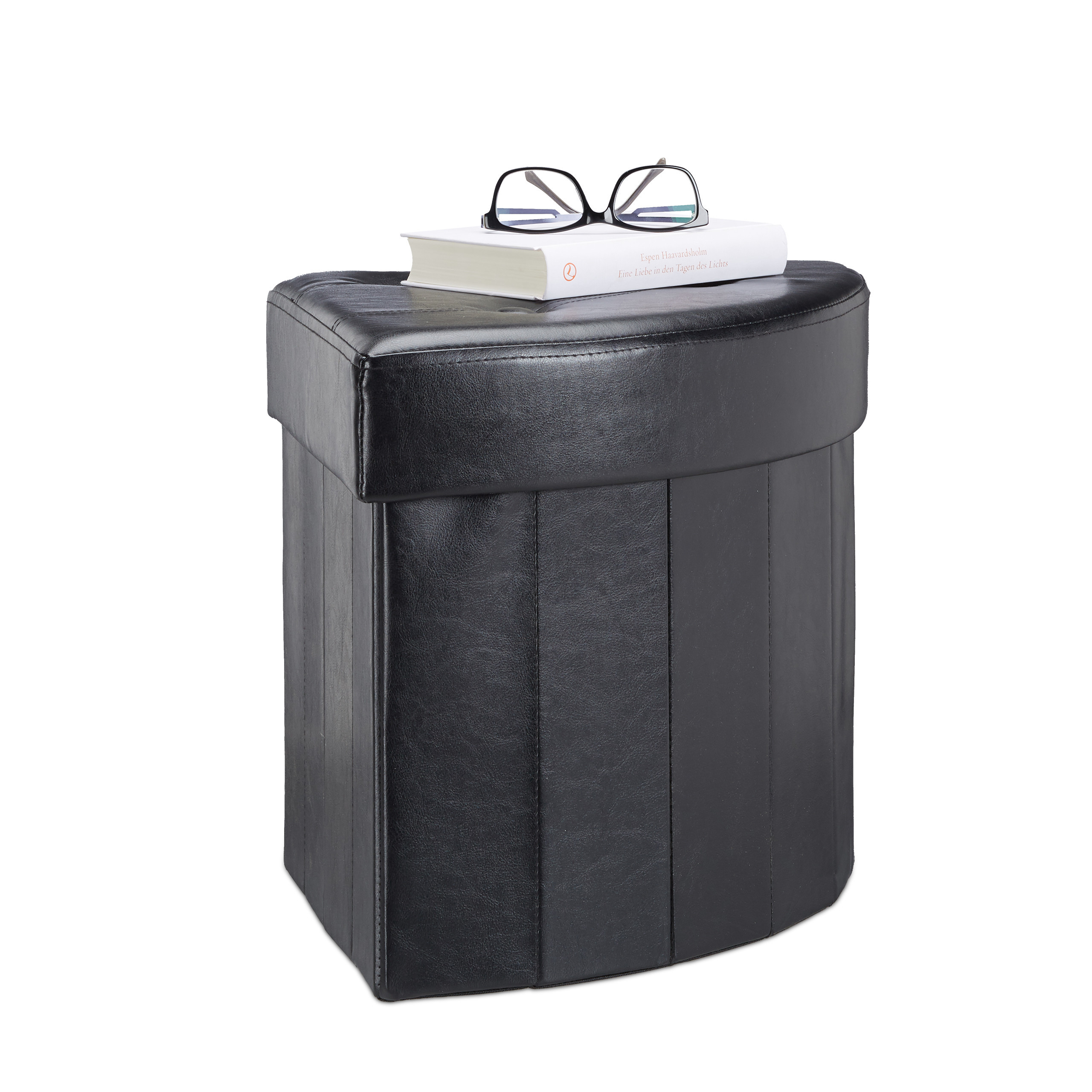 Stool In Black - (w)38 X (h)38 X (d)38 Cm