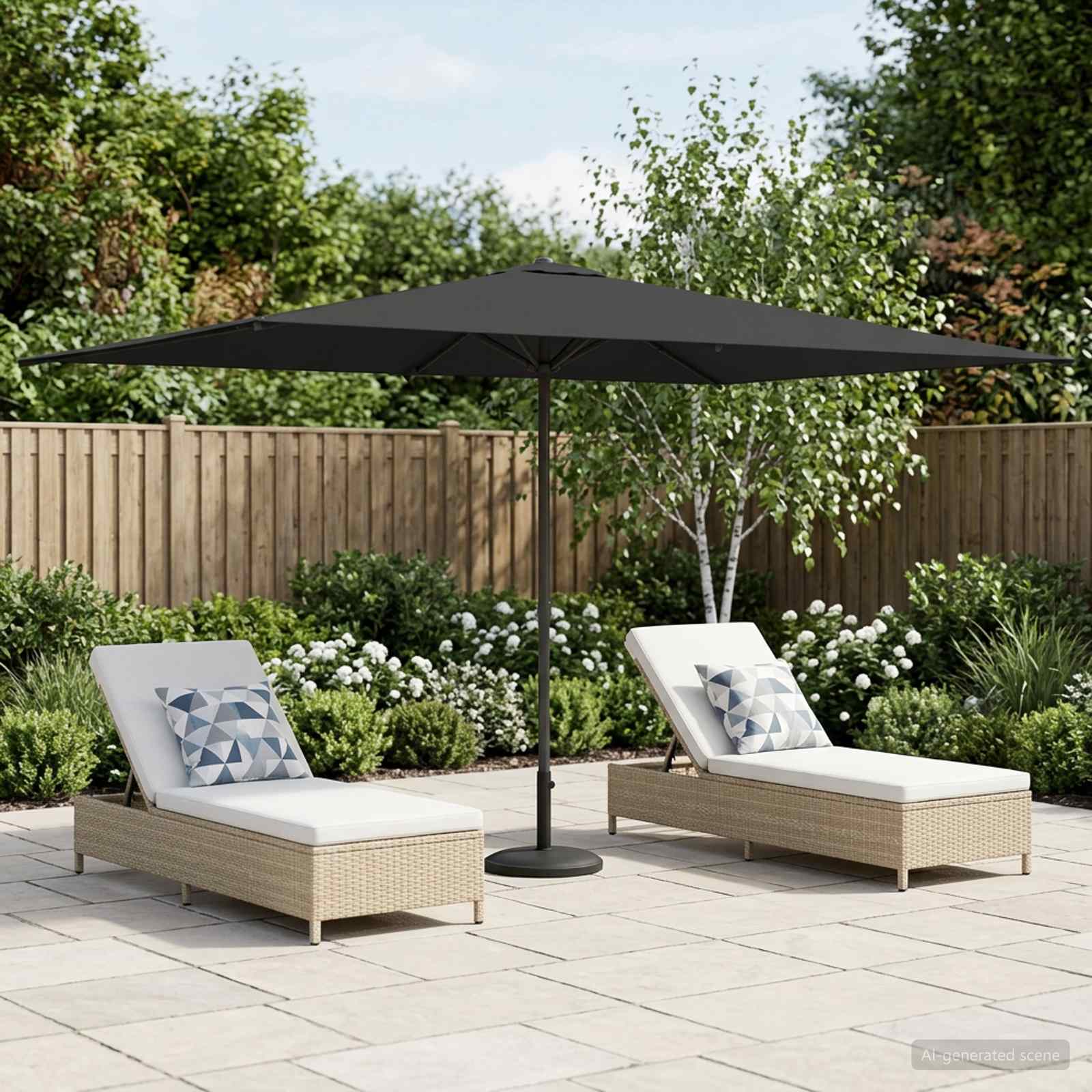 Vidaxl Garden Sun Shade 200 Cm Polyester Rectangular, Modern Rectangular Sun Shade For Terrace And Garden, Outdoor Sun Shade With Large Canopy, Uv Protection And Weather-resistant Sun Protection