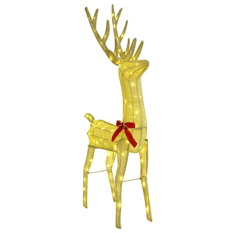 Reindeer Trek Sled Warm Wit 70 X 26 X 128.5 Cm, Reindeer Figuren Set, Reindeer Familie, voor Woonkamer, Slaapkamer, Terrassen, Balkons, Etc.