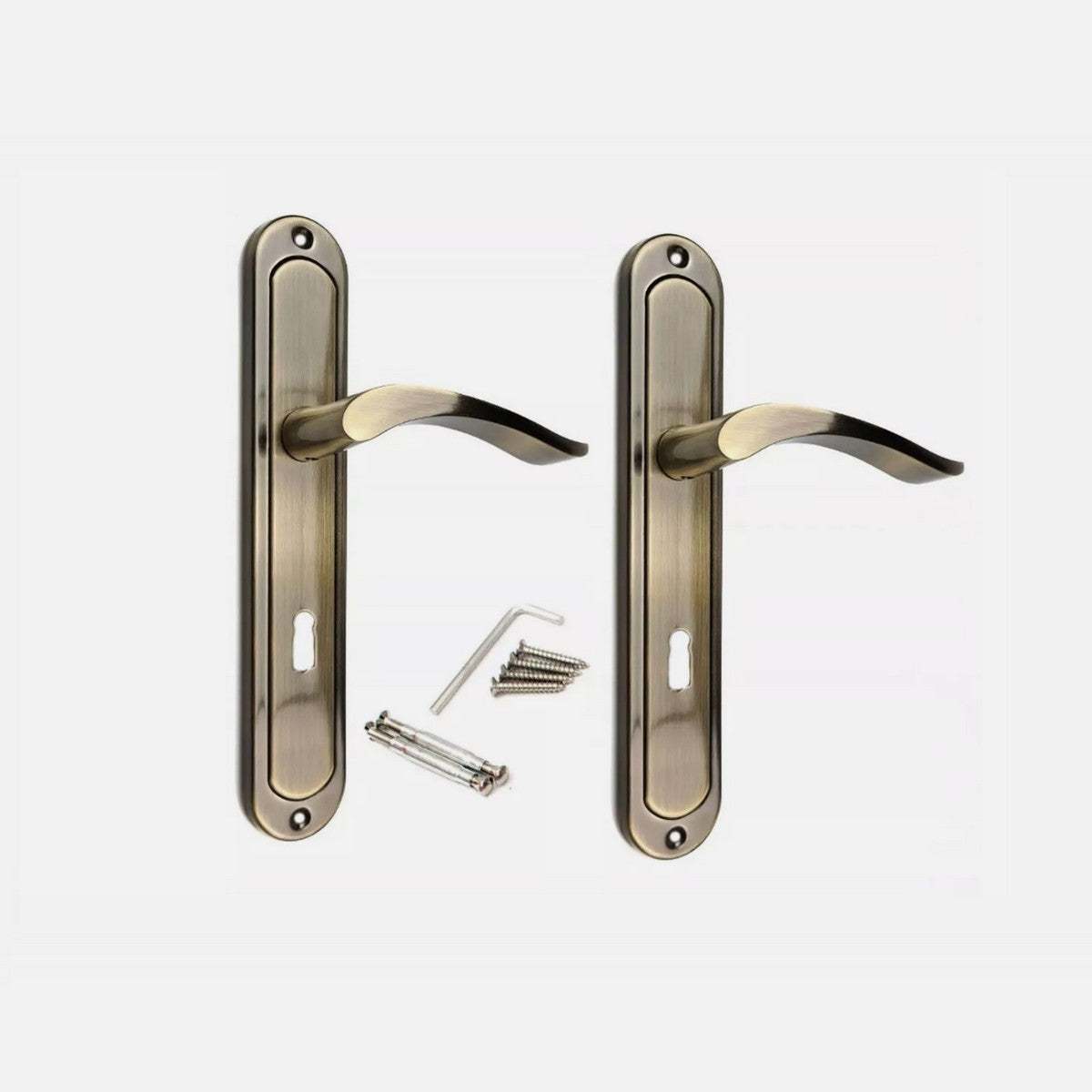 Image of Door Handle - Long Plate - Push Button Set - Door Latch - Door Hardware 72mm