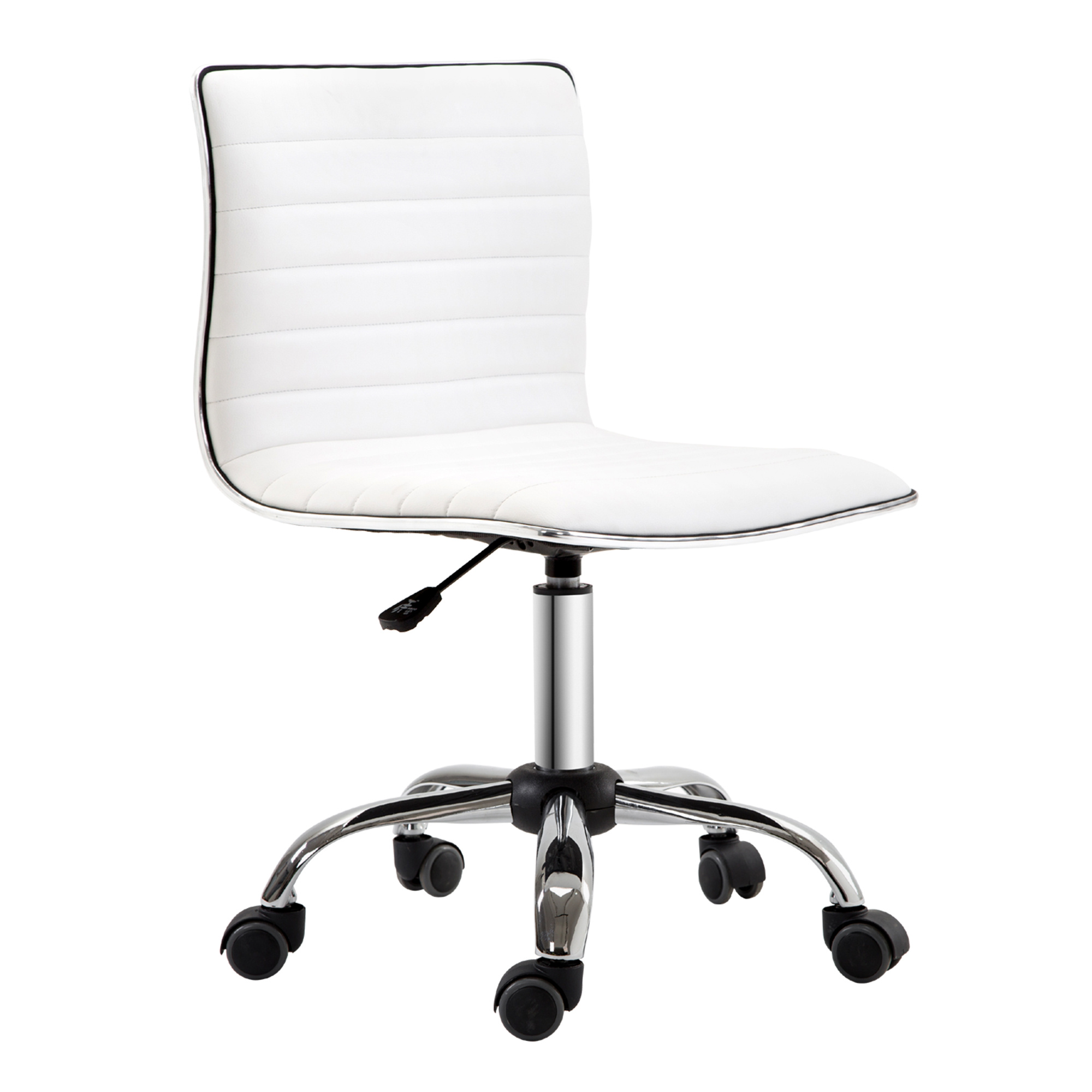 TEMU Silla de Oficina sin Brazos Silla de Escritorio Ajustable Silla para Estudio Tapizada en PU Carga 120 kg