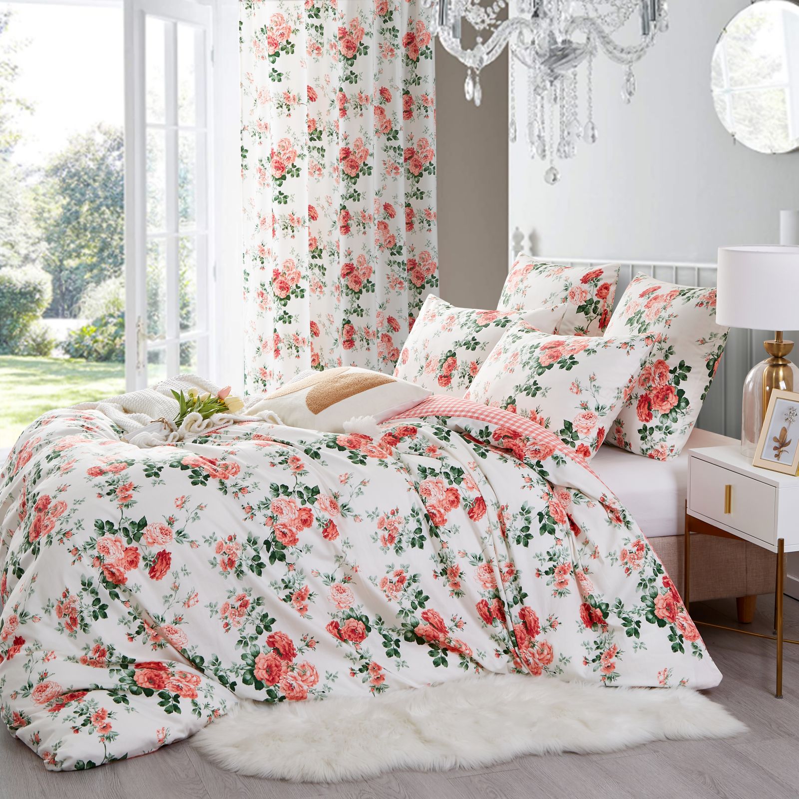 

Bedding Set Flowers Leaves Plants Bedding Floral Girls Bedding Sets 100% Microfiber Duvet Cover With Zipper And Pillowcase 80x80cm