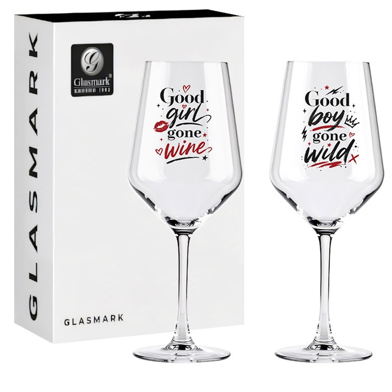 Image of Xl Wine Glasses 580ml With Funny Saying " Gone Wine / Gone Wild" – Large Red Wine Glasses & White Wine Glasses, Funny Gift Idea For Couples, Birthday, Party