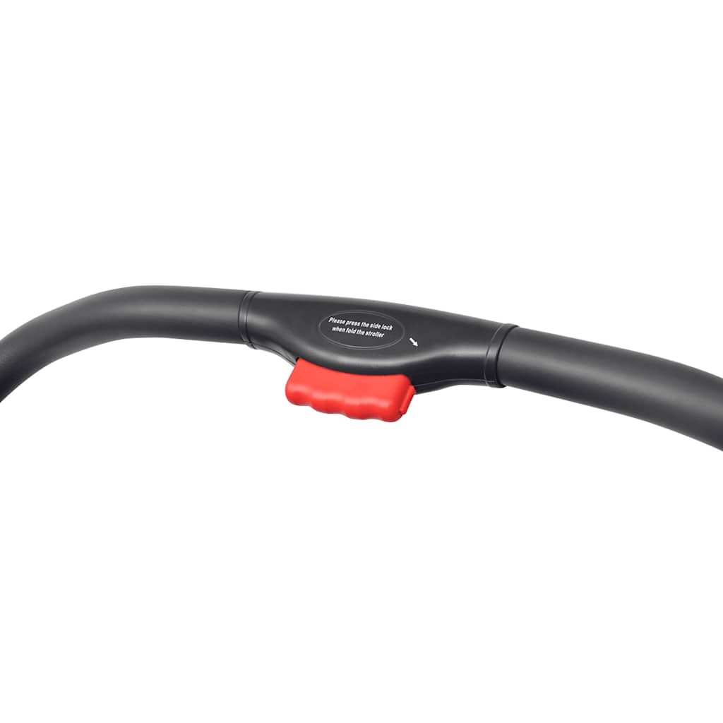 Twee-zits Wandelwagen in Staalgrijs en Zwart - Dubbele Wandelwagen, All-Terrain Wandelwagen, Opvouwbare Wandelwagen, Kinderaccessoire, Kinderverzorgingsuitrusting