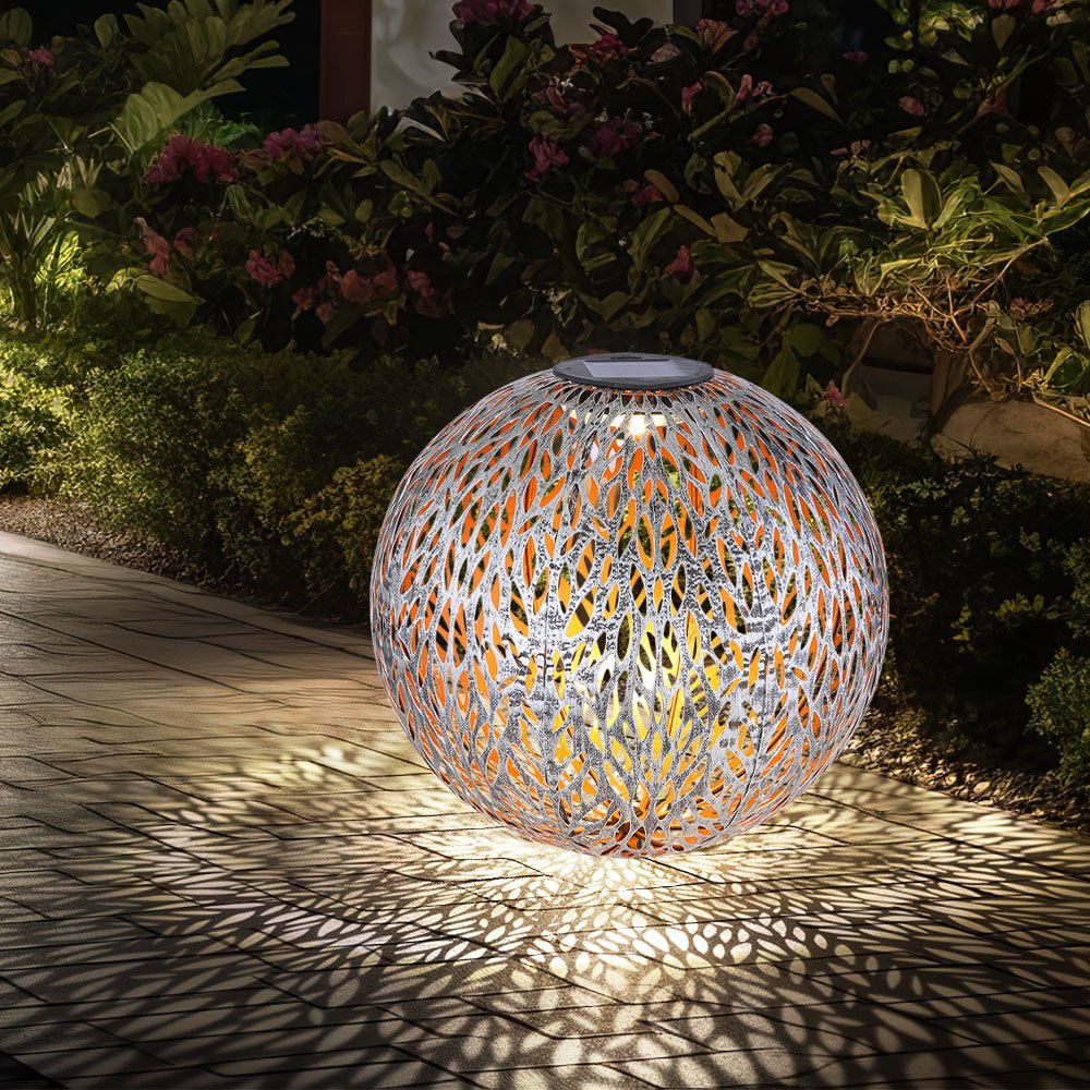 Solar Light Outdoor Solar Light Garden, Decorative Stencils, -silver Gold, Led Battery, Dxh 27 X 38 Cm
