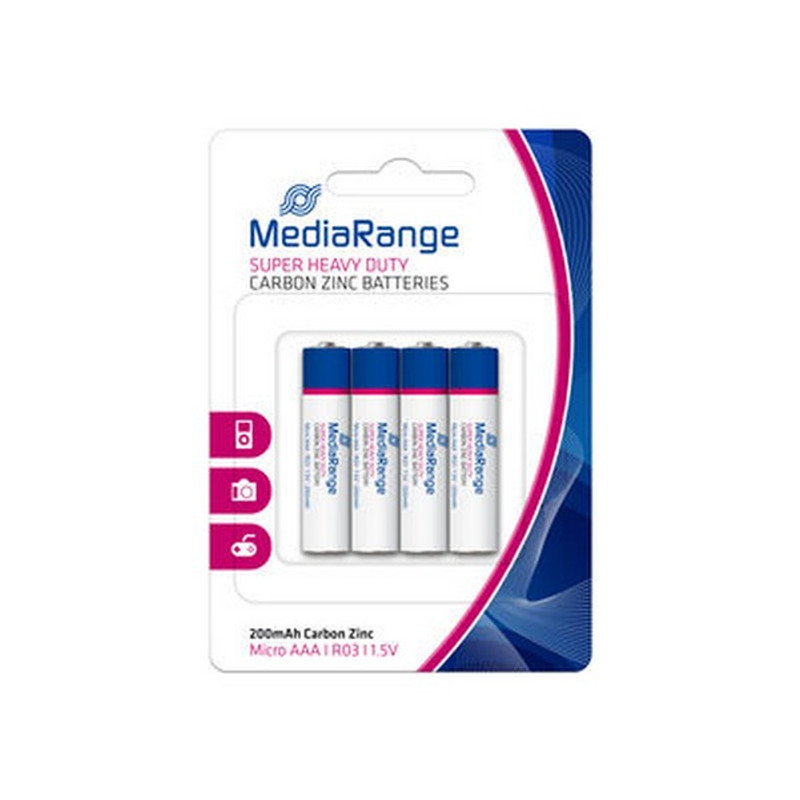 TEMU MediaRange Batterie - Duty, AAA R03 1.5V - MRBAT141 - Conf. 4 pezzi