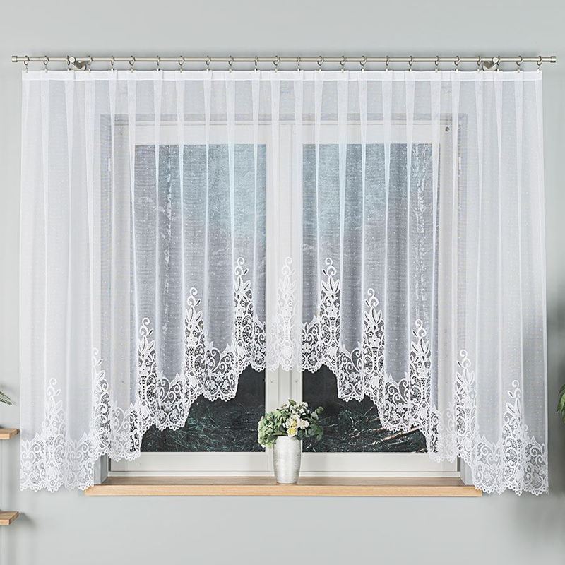 - Jacquard Blind With Bottom Hem - 400x160 Cm - White