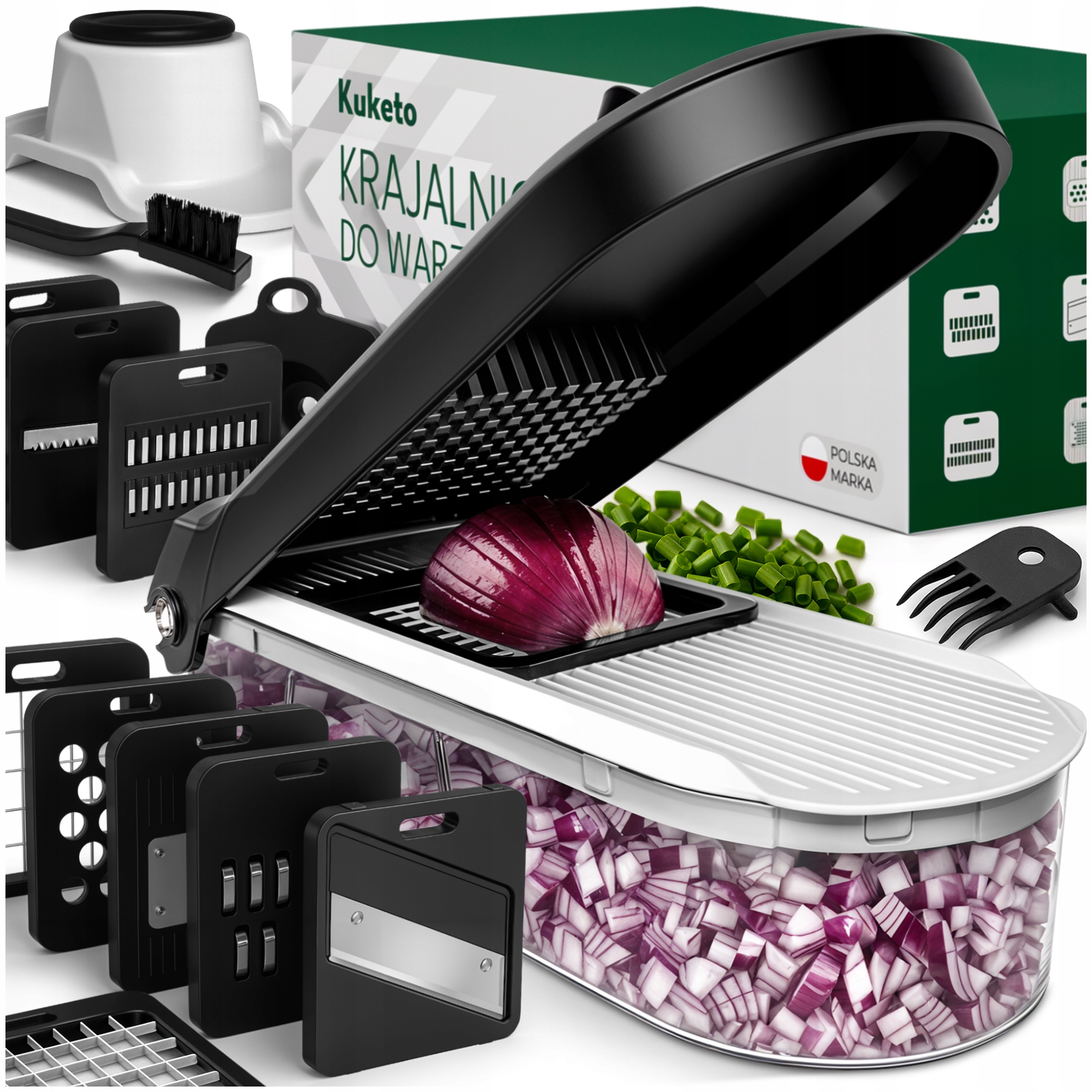 TEMU Kuketo - Multifunctional Vegetable And Fruit Peeler, Kitchen Accessories With Interchangeable Blades, Grater For Potatoes, Onions, Carrots,