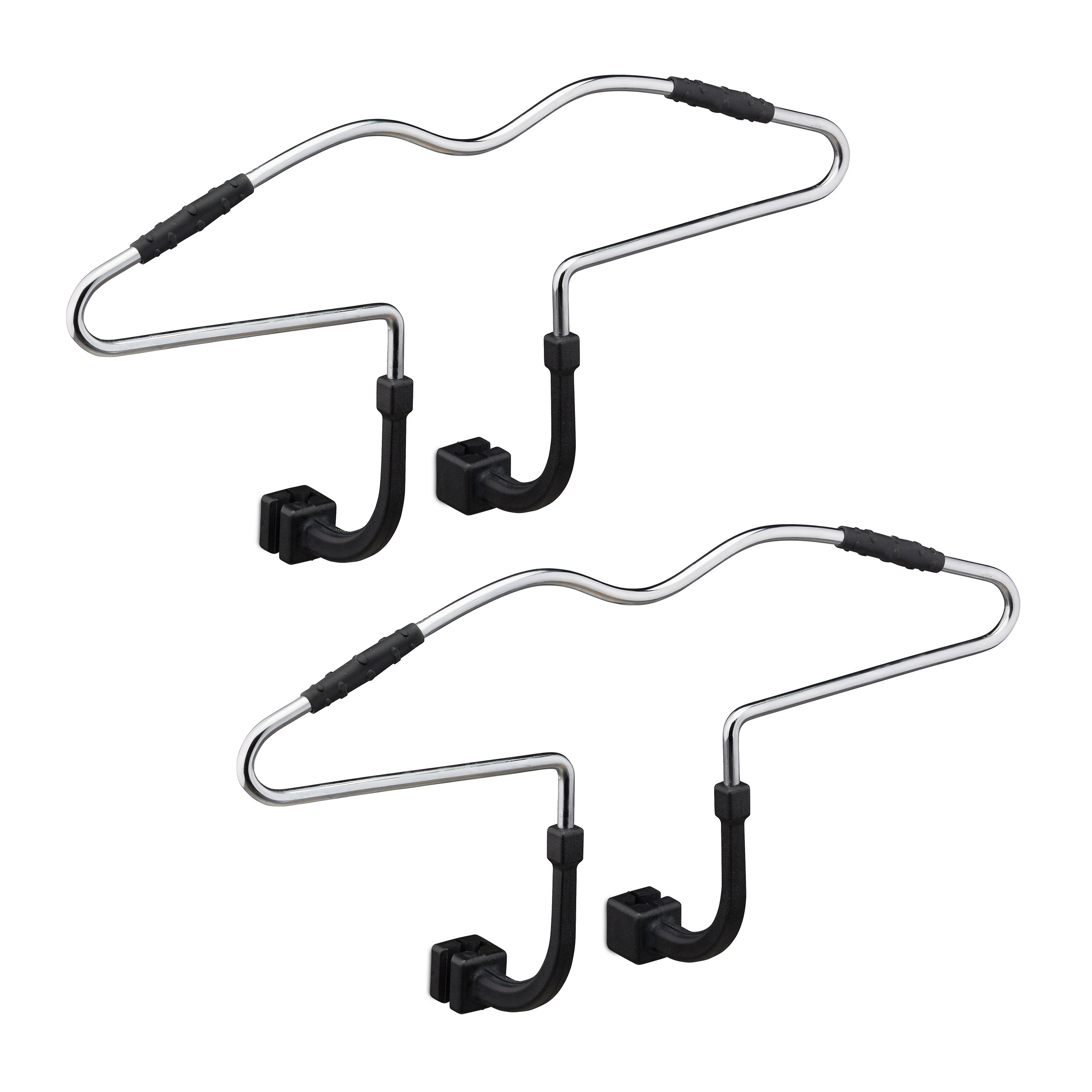 E-shop 2x Autokleiderbügel in Silber/ Schwarz