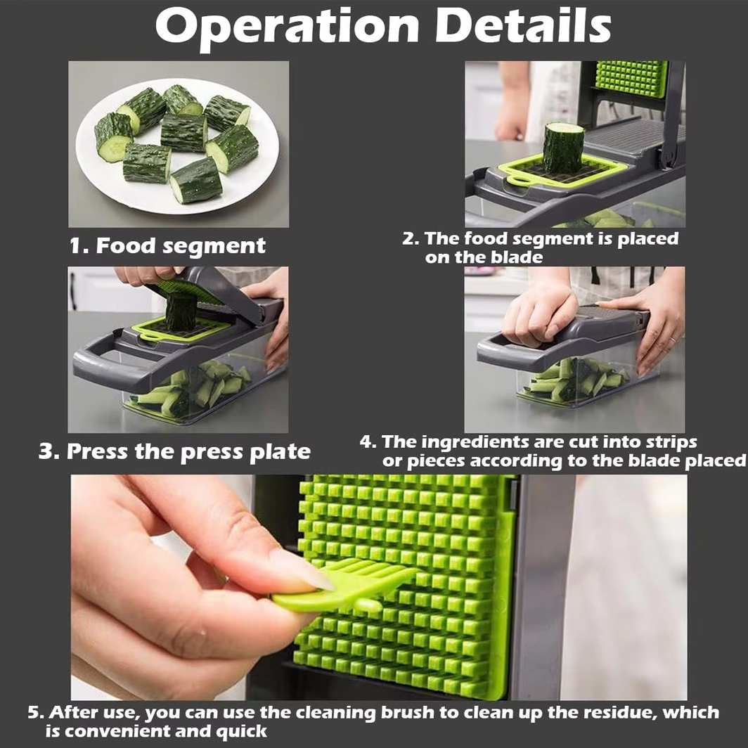 Multi-Purpose 14-in-1 Vegetable Chopper and Slicer